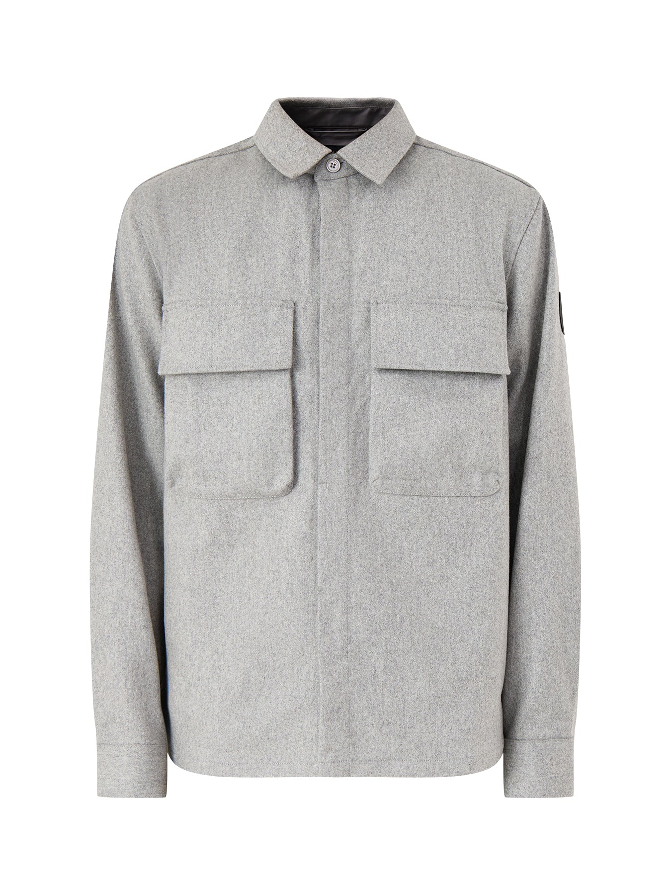 Pointer Wool Blend Over Shirt Light Grey Melange