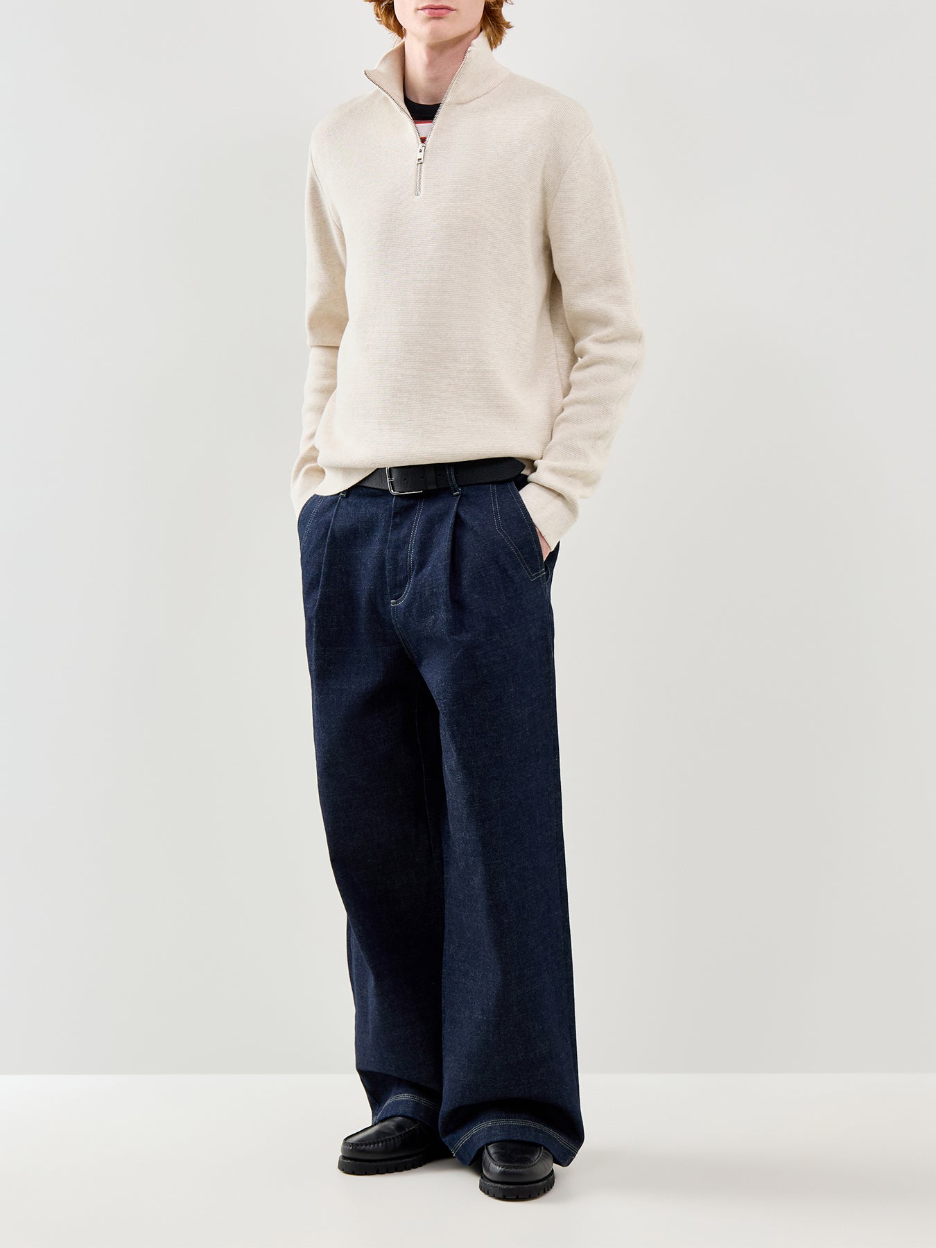 Half Zip Knit Sweatshirt