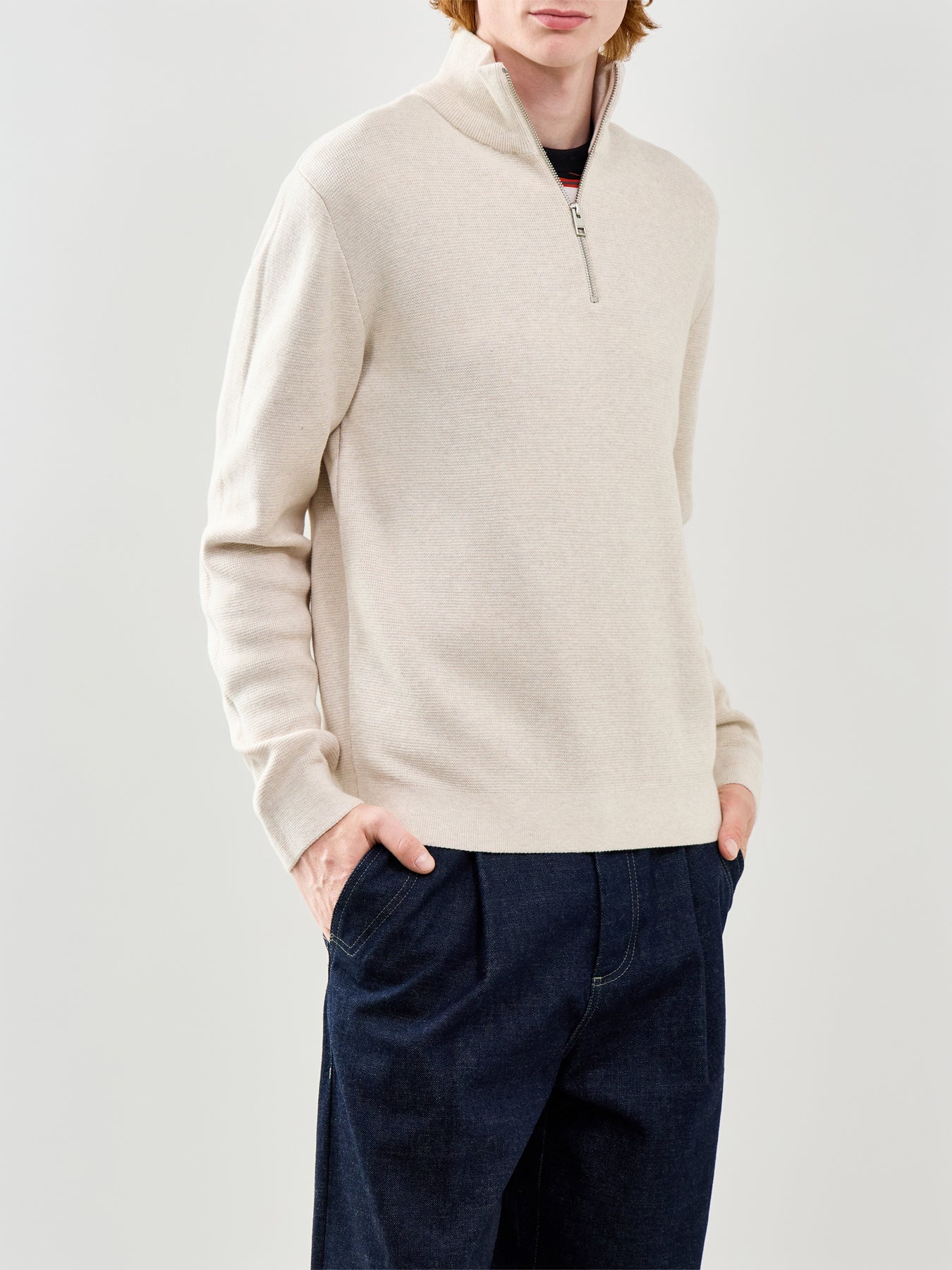 Half Zip Knit Sweatshirt