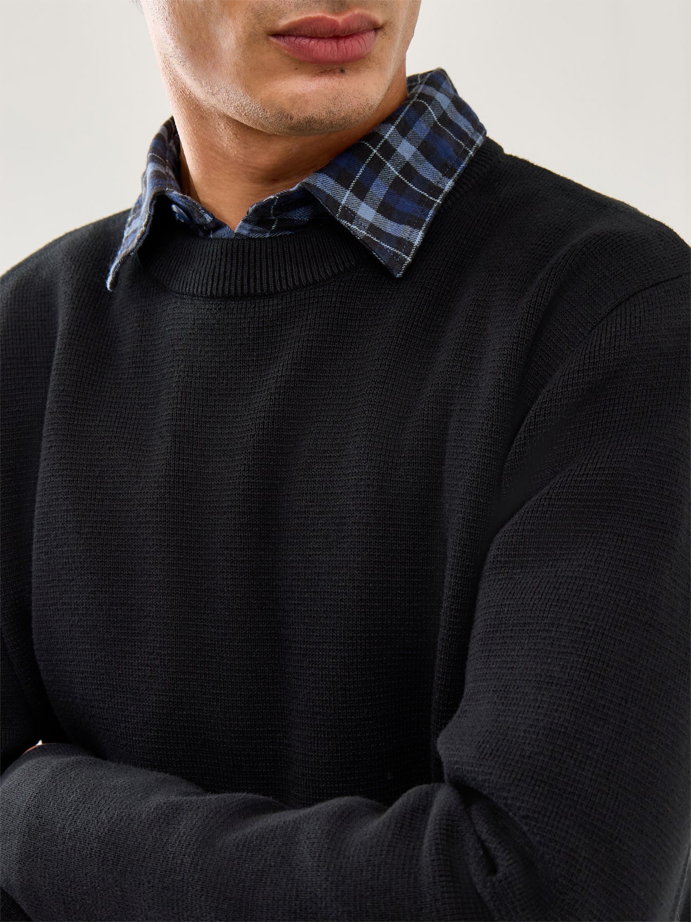 Milano Stitch Crew Knit Black