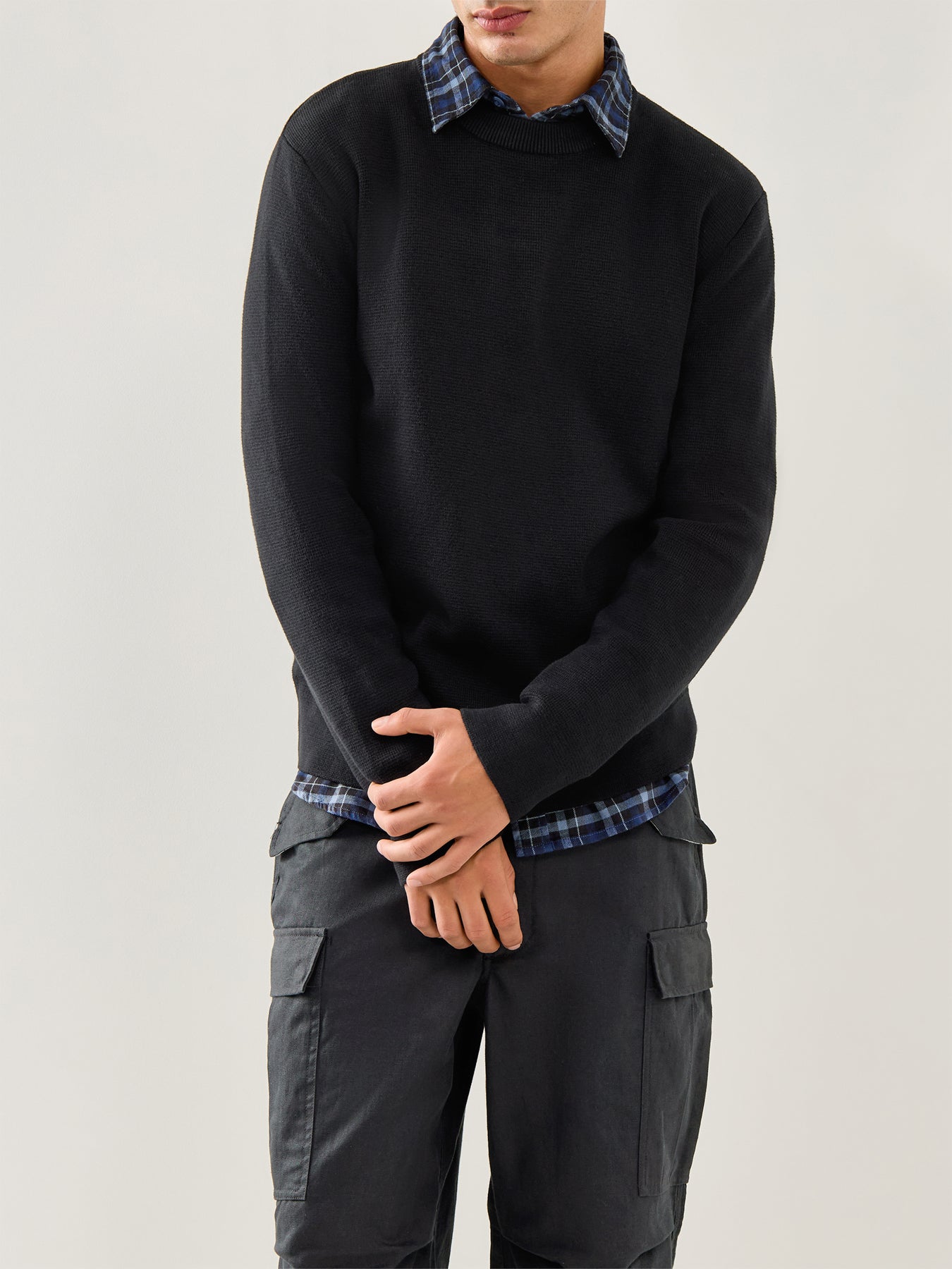 Milano Stitch Crew Knit Black