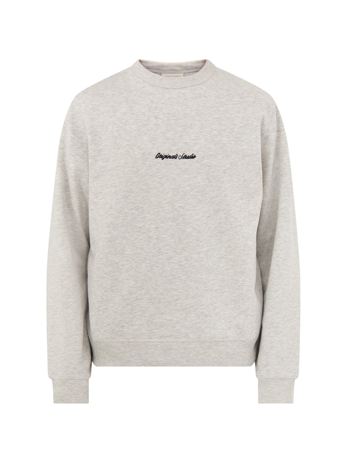 Embroidered Sweat Crew White Melange