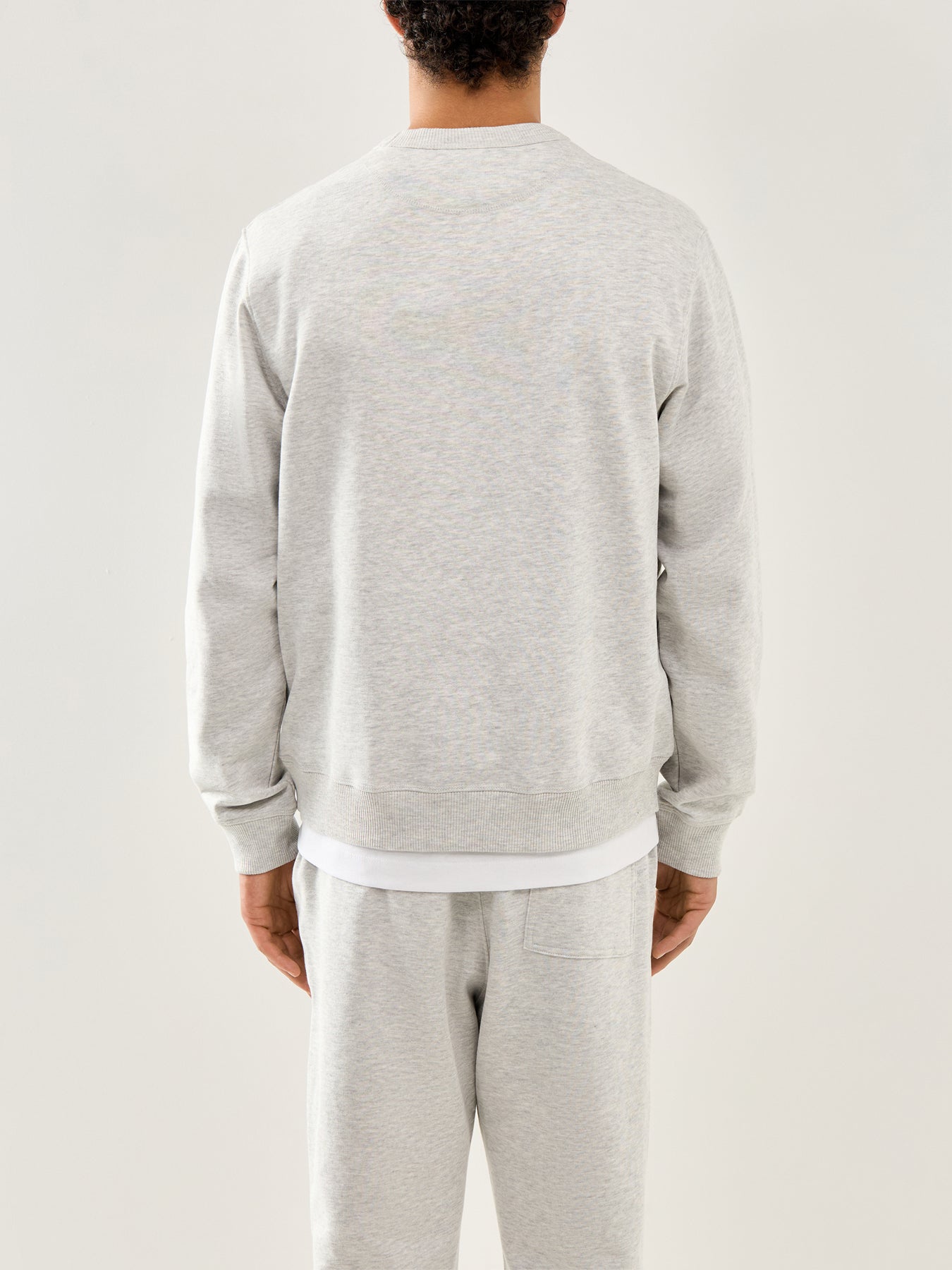 Embroidered Sweat Crew White Melange