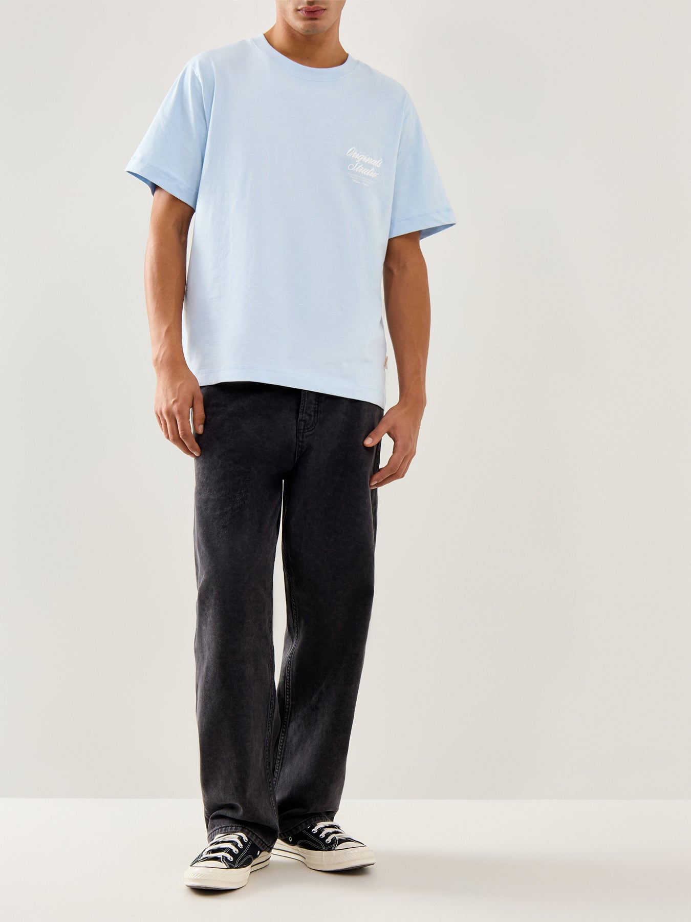 Typo T-Shirt Crew Neck Blue