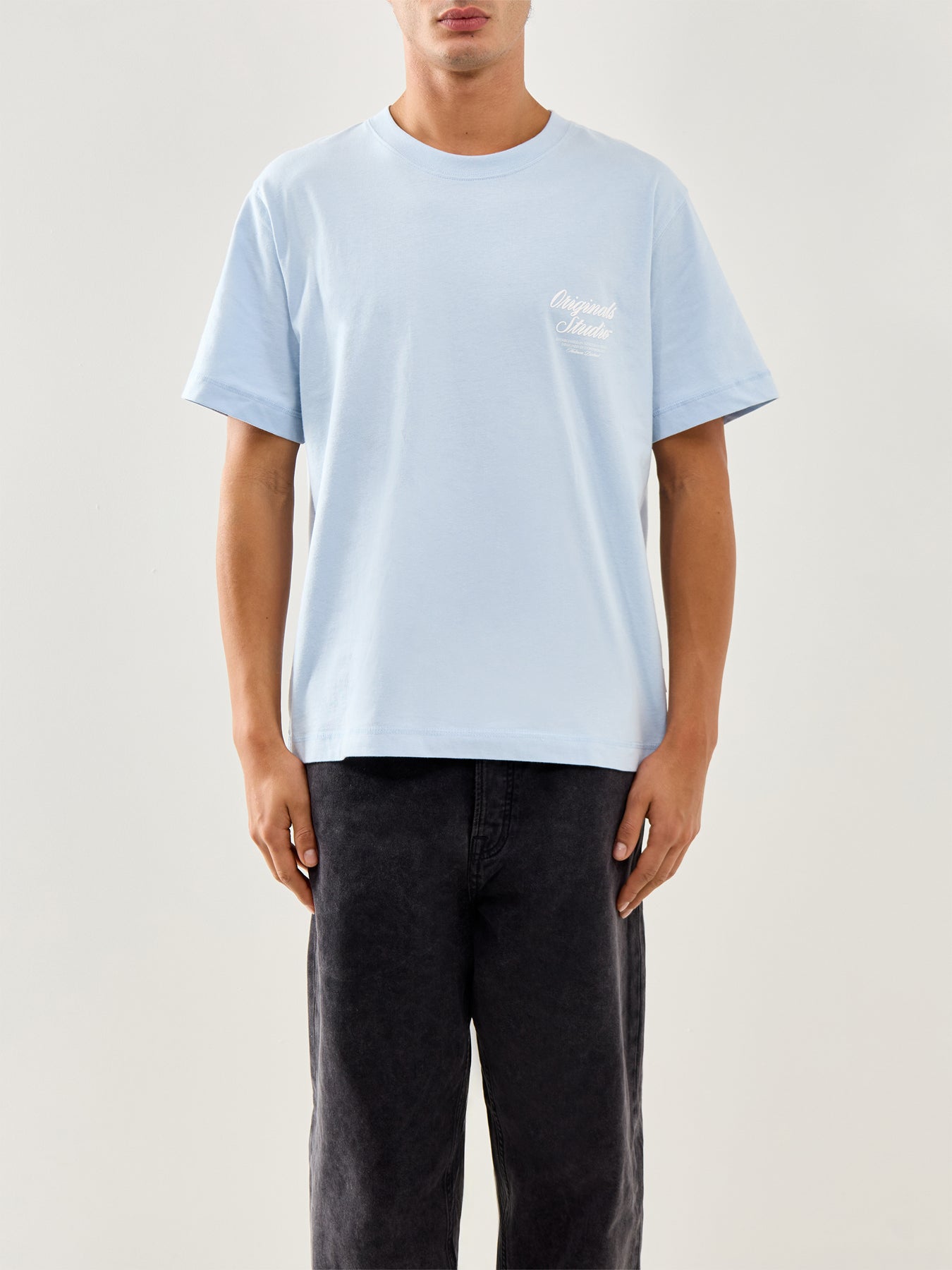 Typo T-Shirt Crew Neck Blue