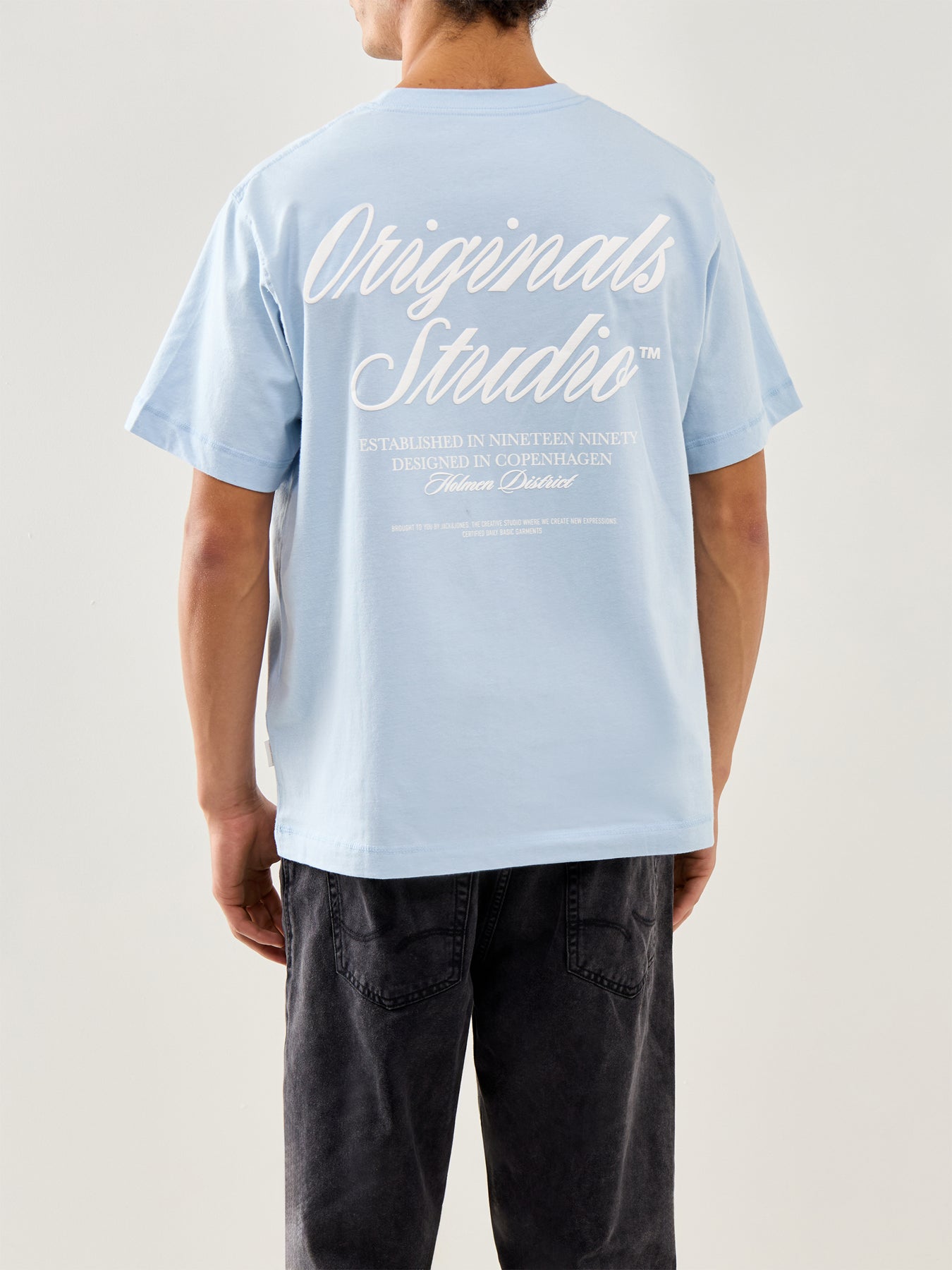 Typo T-Shirt Crew Neck Blue