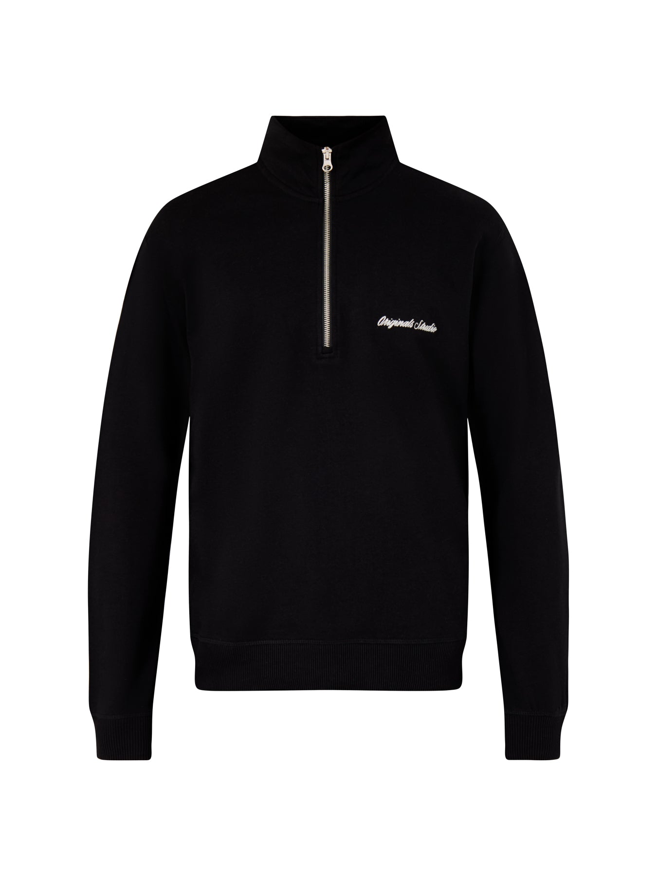 Embroidered Sweat High Neck Black