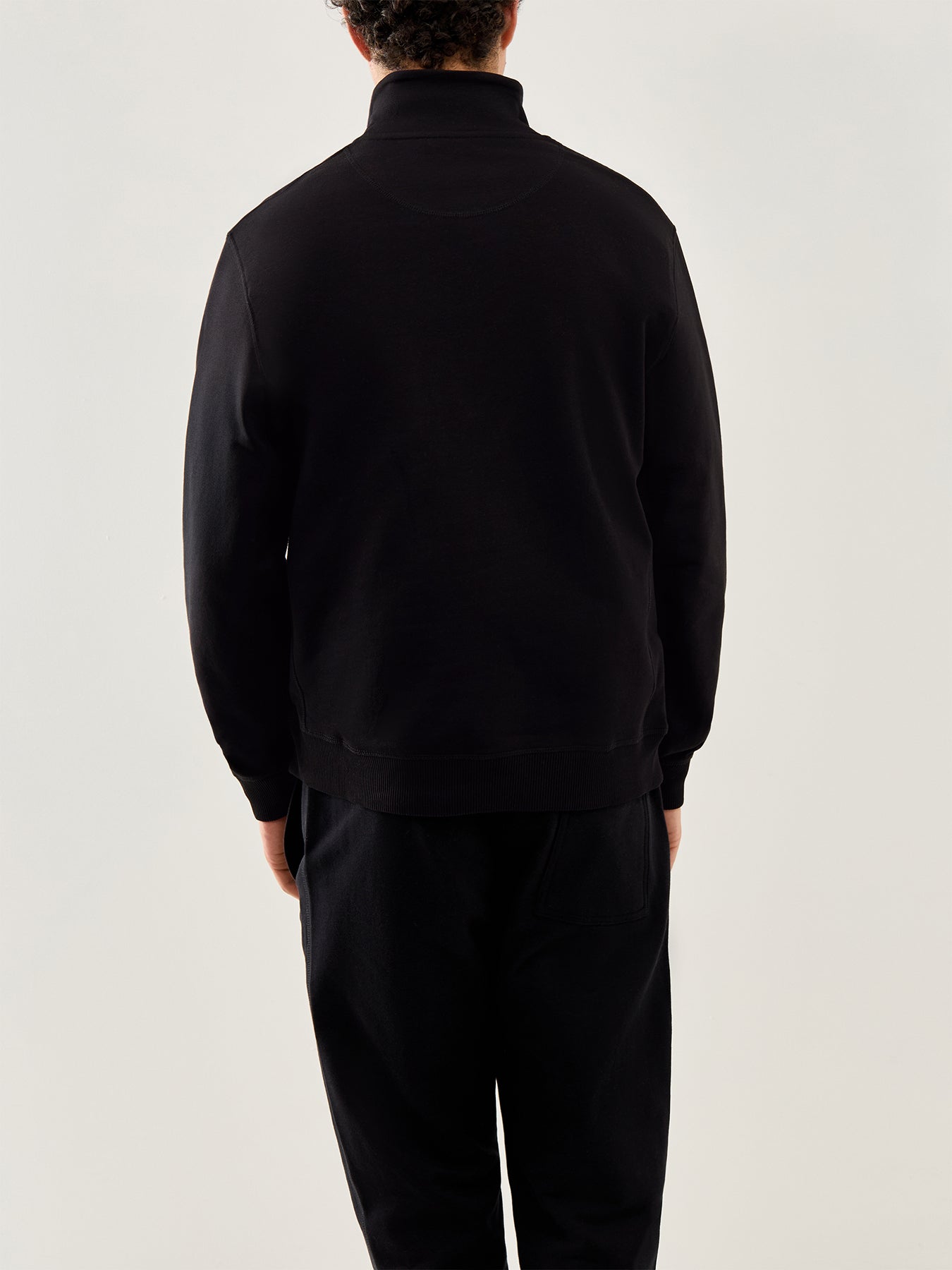 Embroidered Sweat High Neck Black