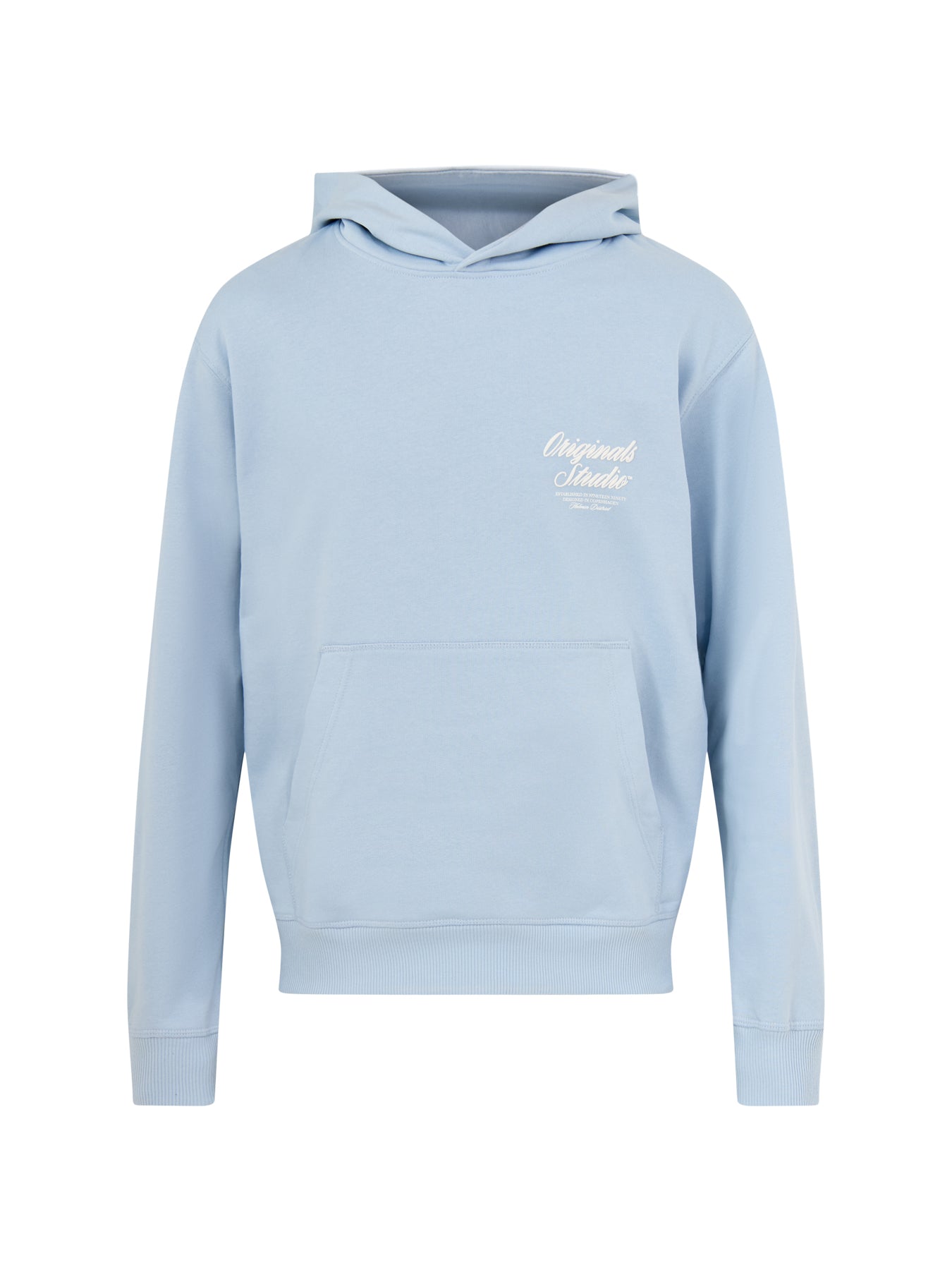 Typo Back Sweat Hoodie Blue