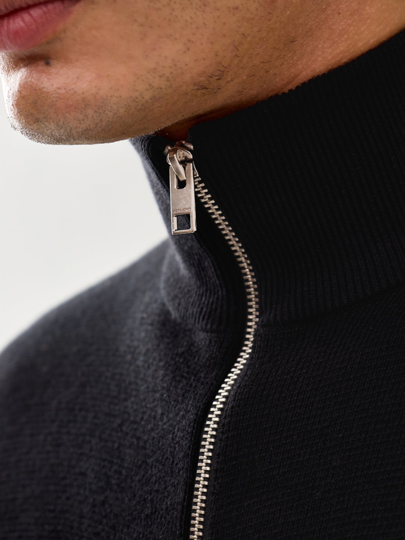 Milano Stitch High Neck Cardigan Black