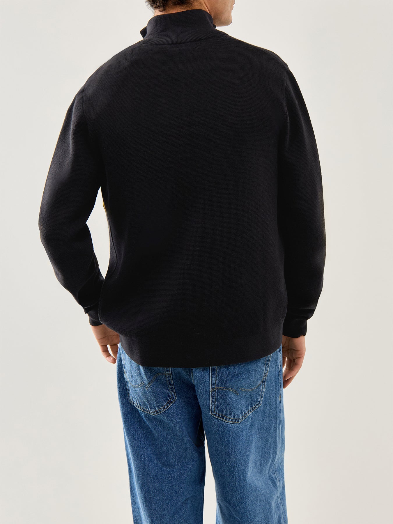 Milano Stitch High Neck Cardigan Black