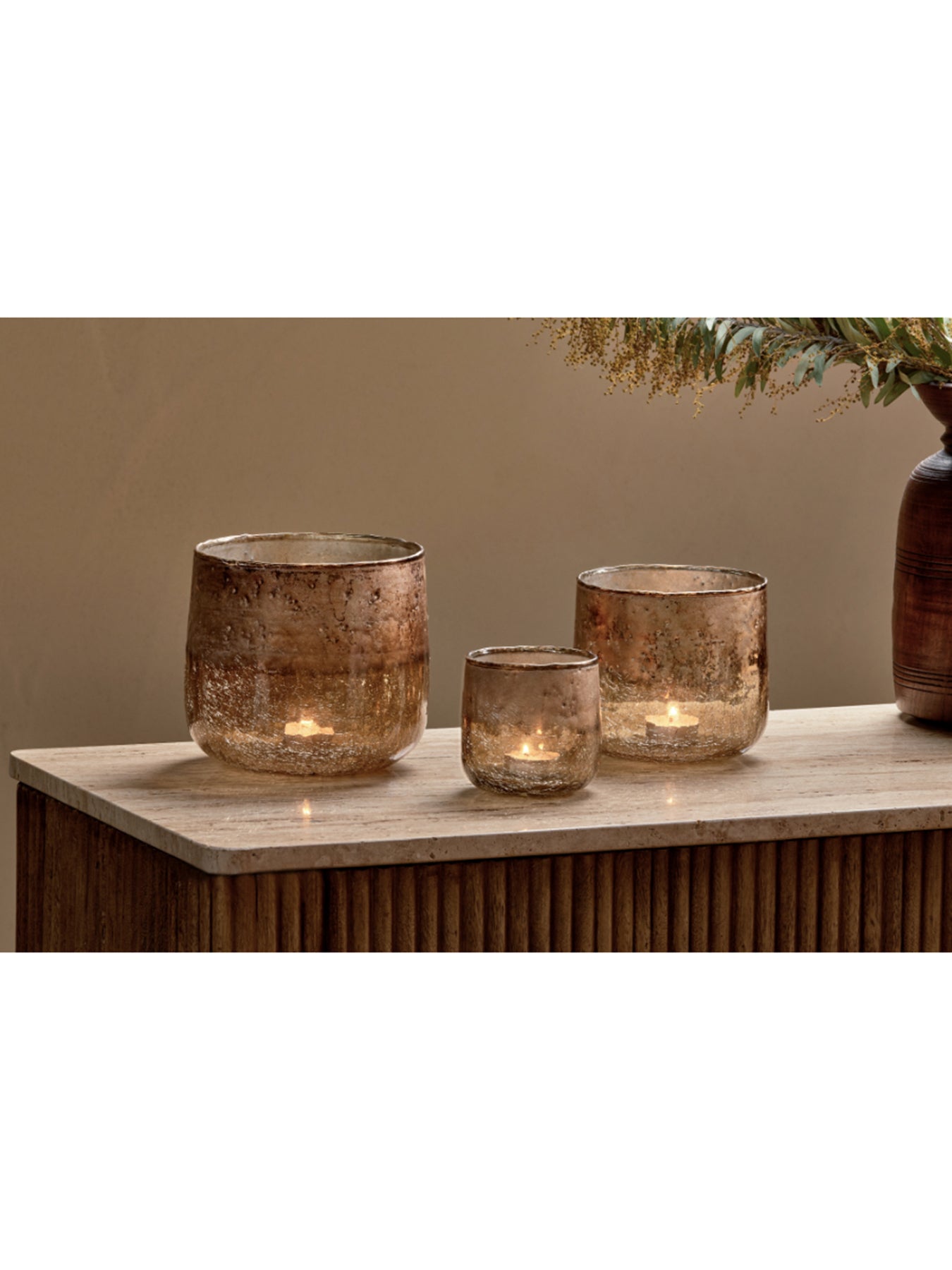 Konara Tealight Holder Large Orange