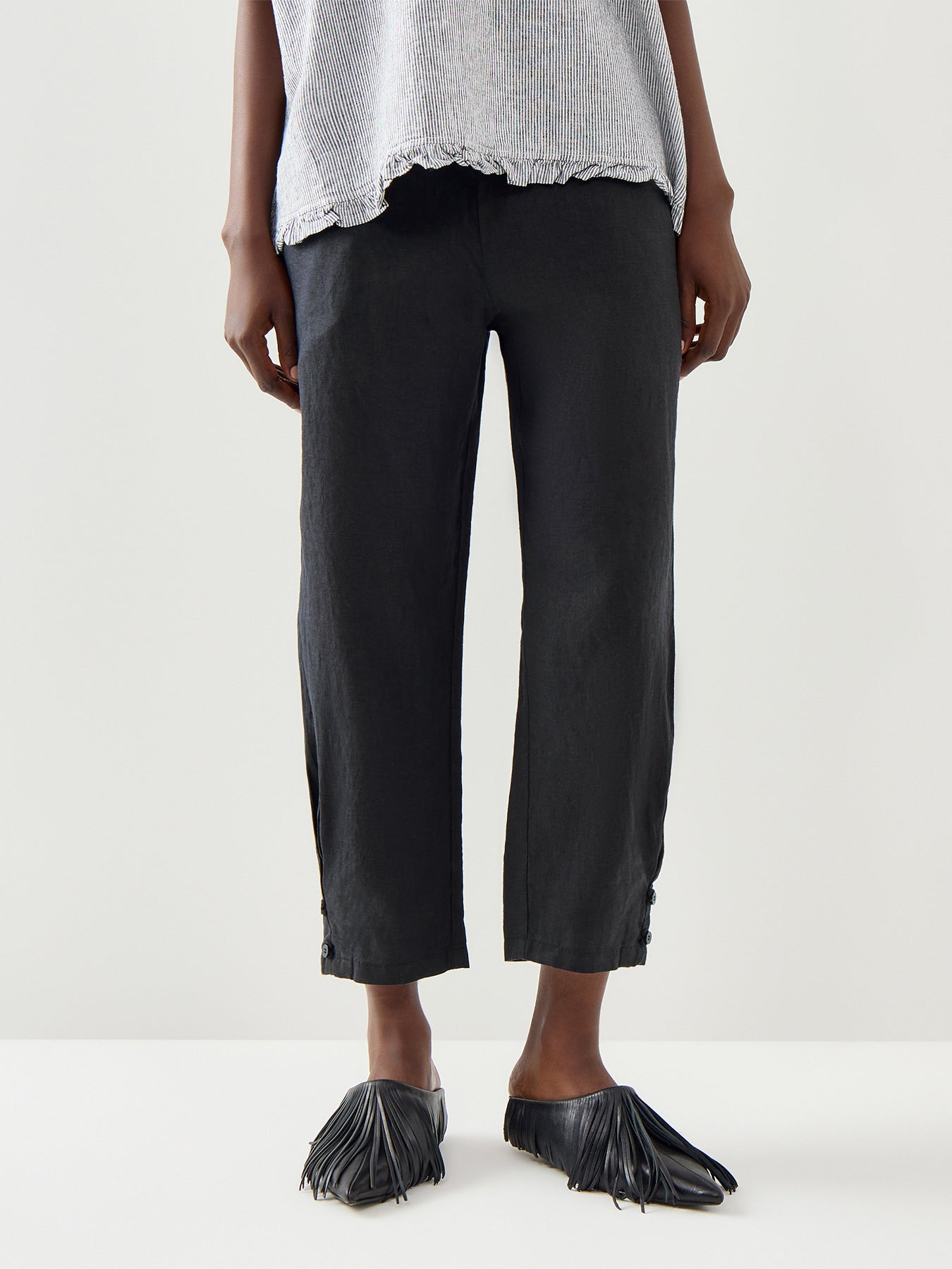 Penna Tapered Leg Linen Trousers