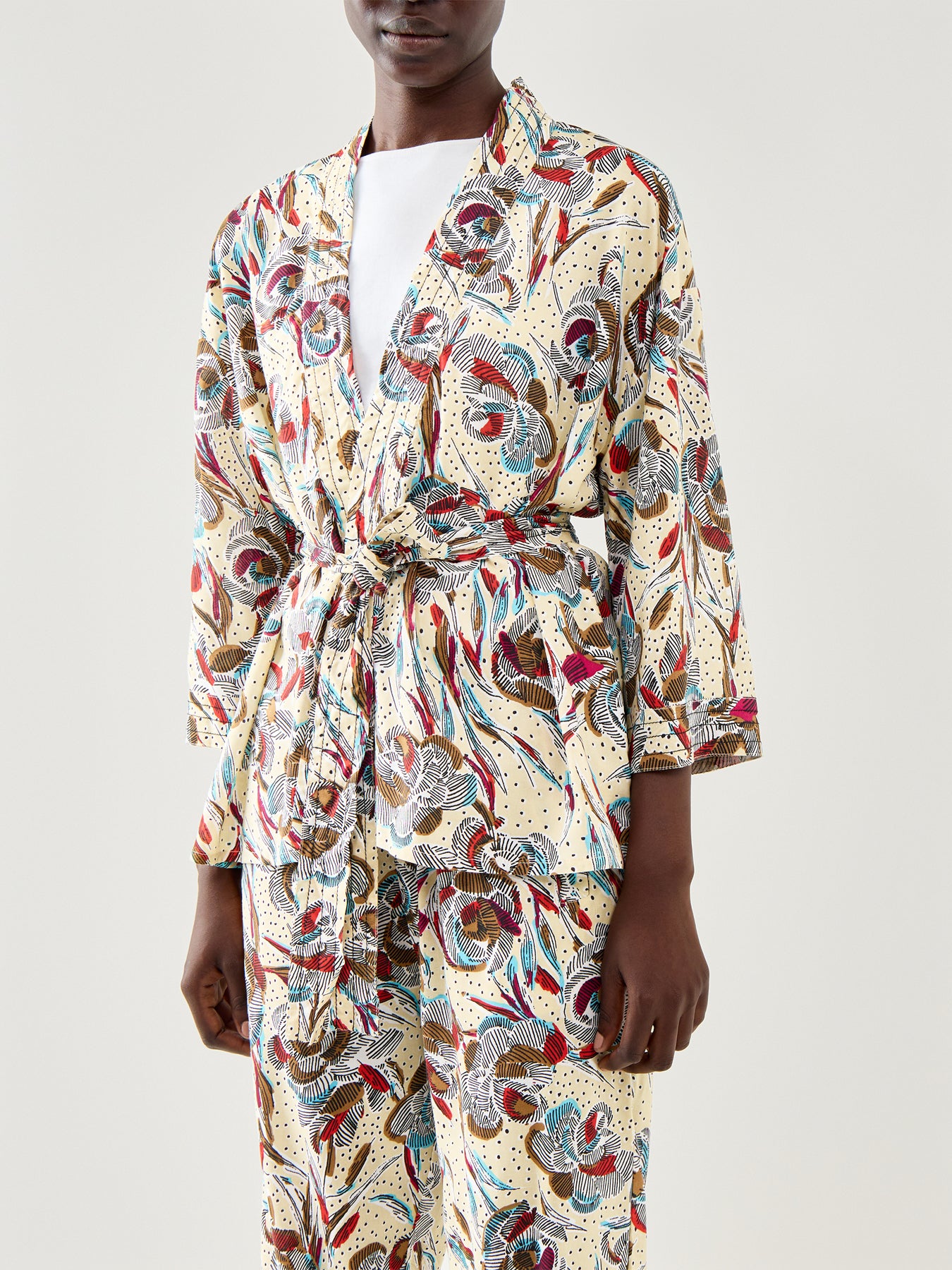 Jossol 3/4 Sleeve Printed Jacket