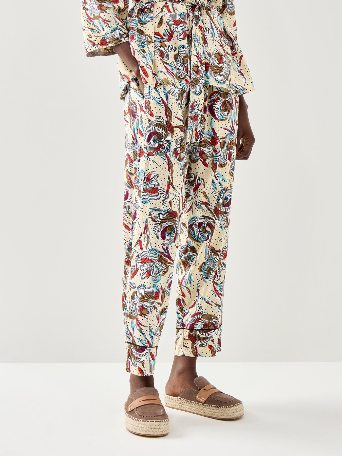 Penilla Printed Cuffed Leg Trousers