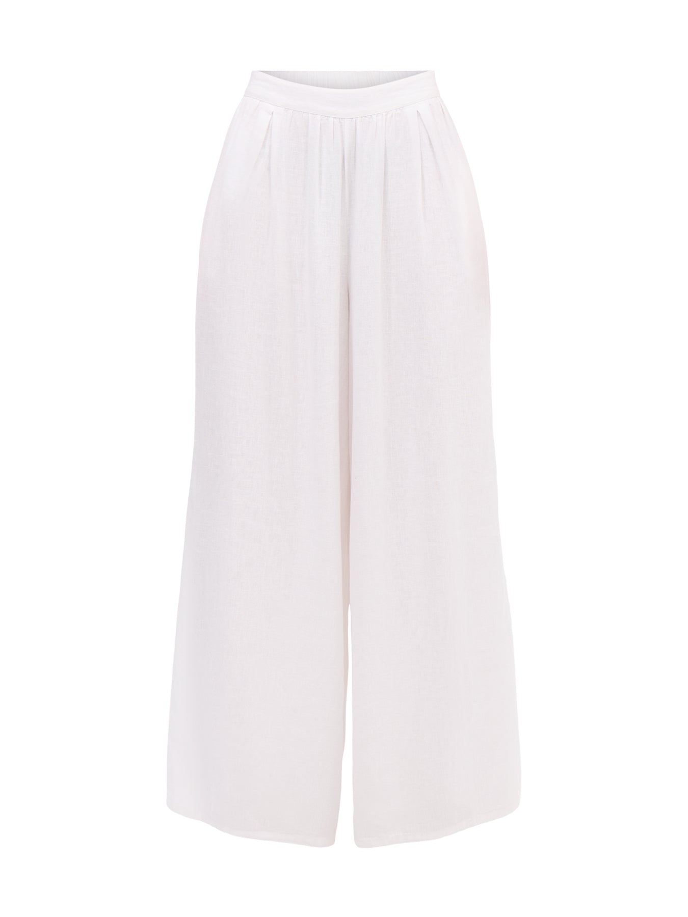 White Linen-blend Jerrow Wide Leg Trousers