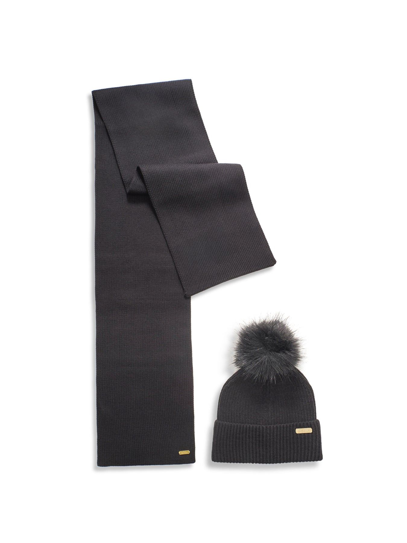 Mallory Beanie and Scarf Set Black