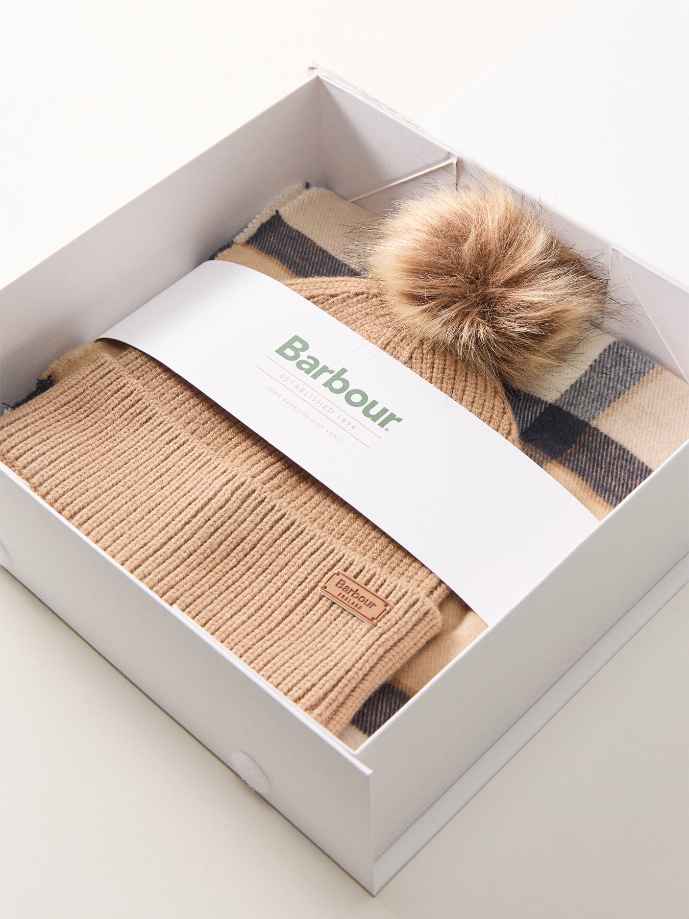 Dover Beanie and Scarf Set Tan