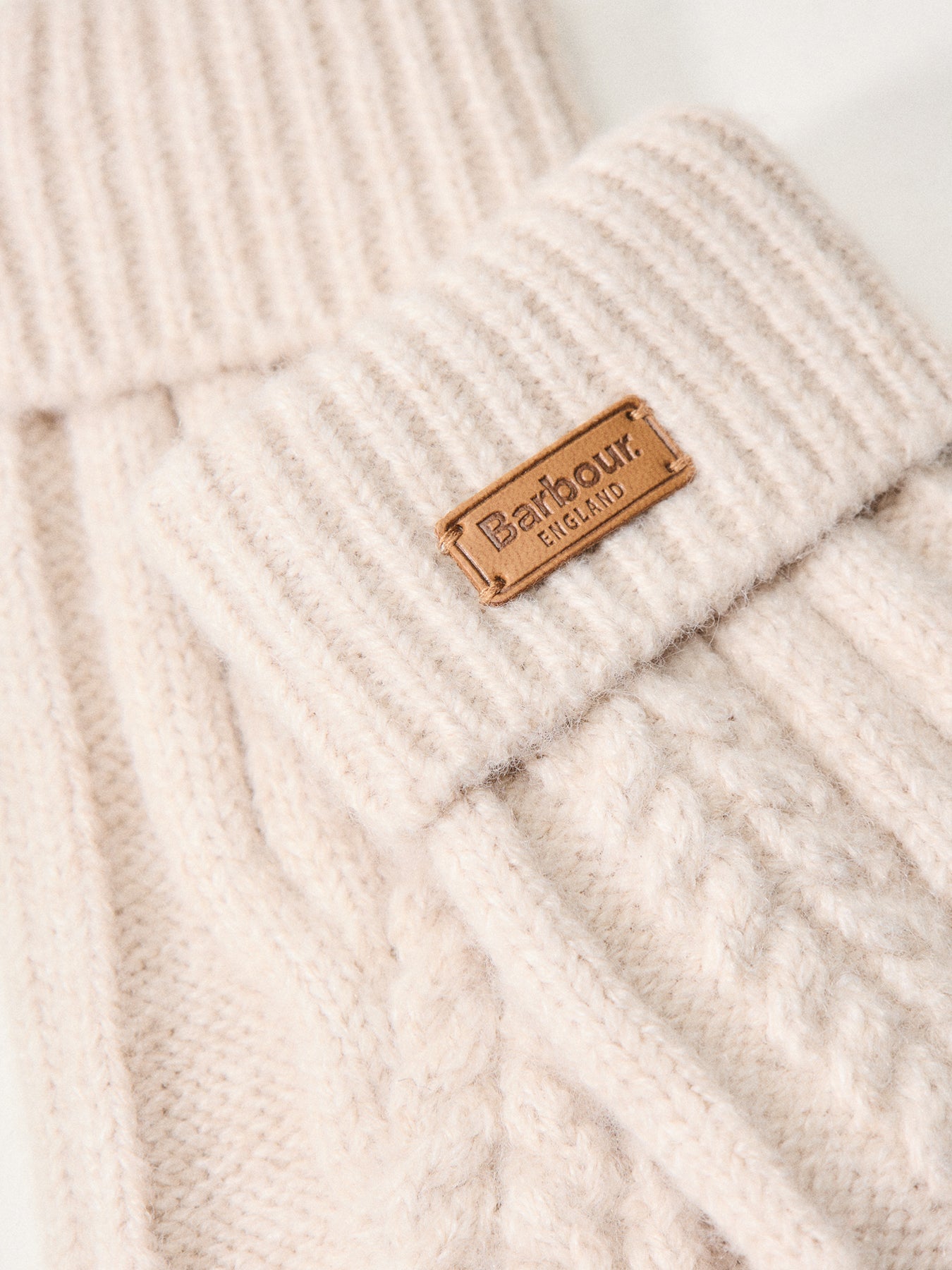 Elsdon Knitted Mittens Cream