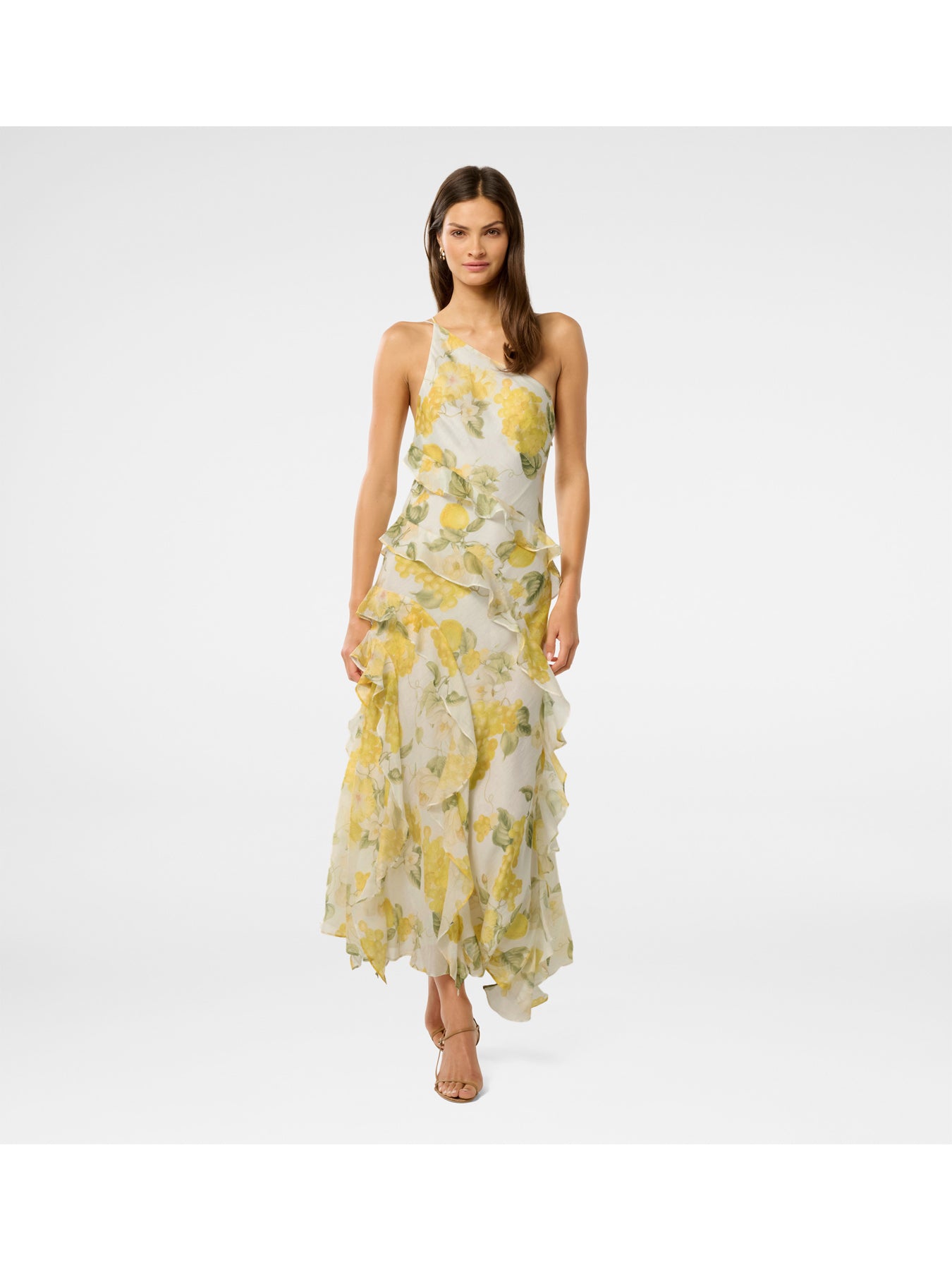 Belle One Shoulder Ruffle Gown