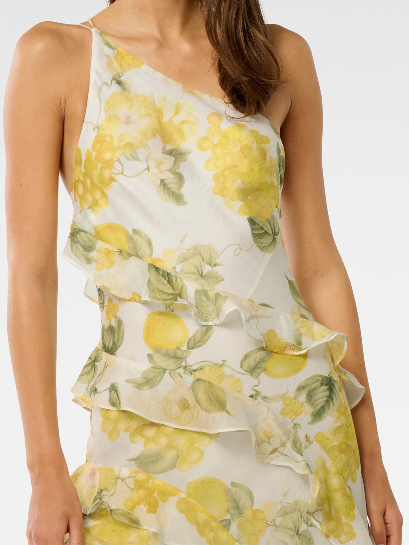 Belle One Shoulder Ruffle Gown