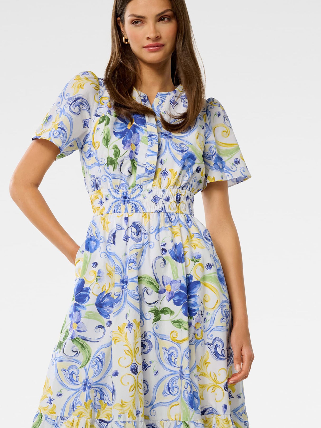 Eleanor Cotton Short Sleeves Midi Dress