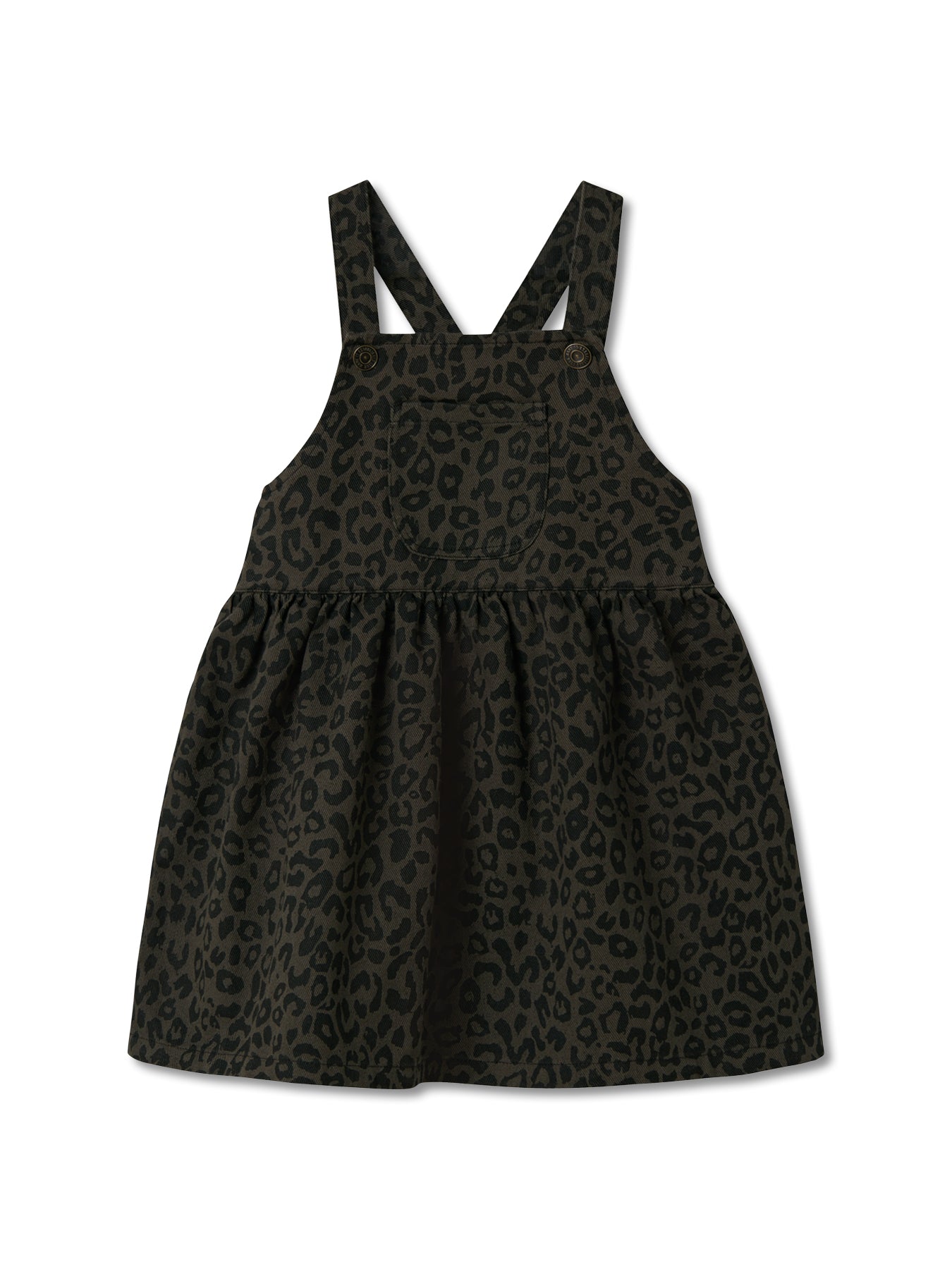 Brown Cotton Leopard Print Dress