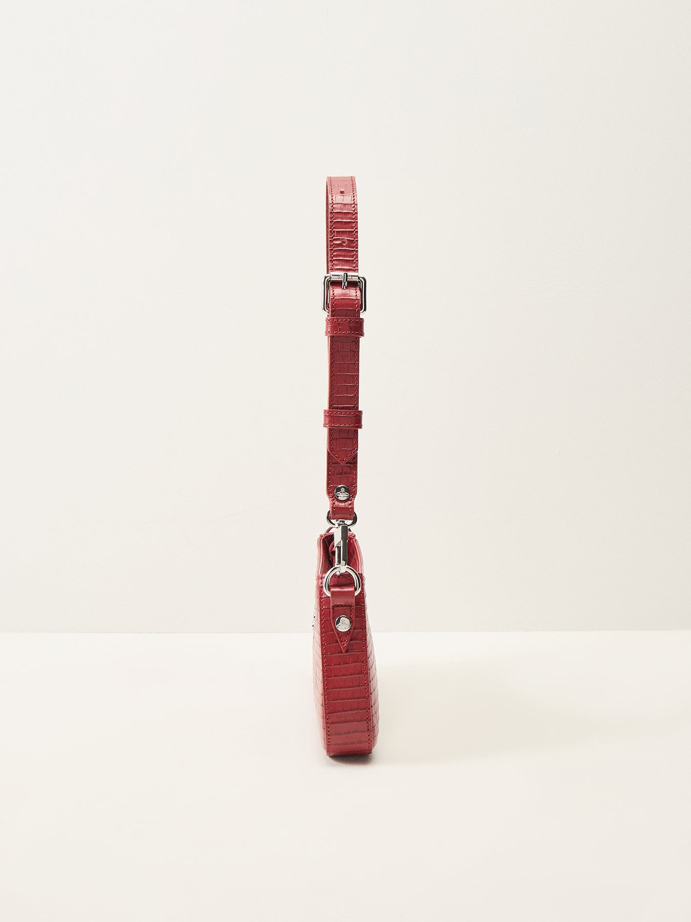 Tasha Mini Croc Embossed Shoulder Phone Bag Red