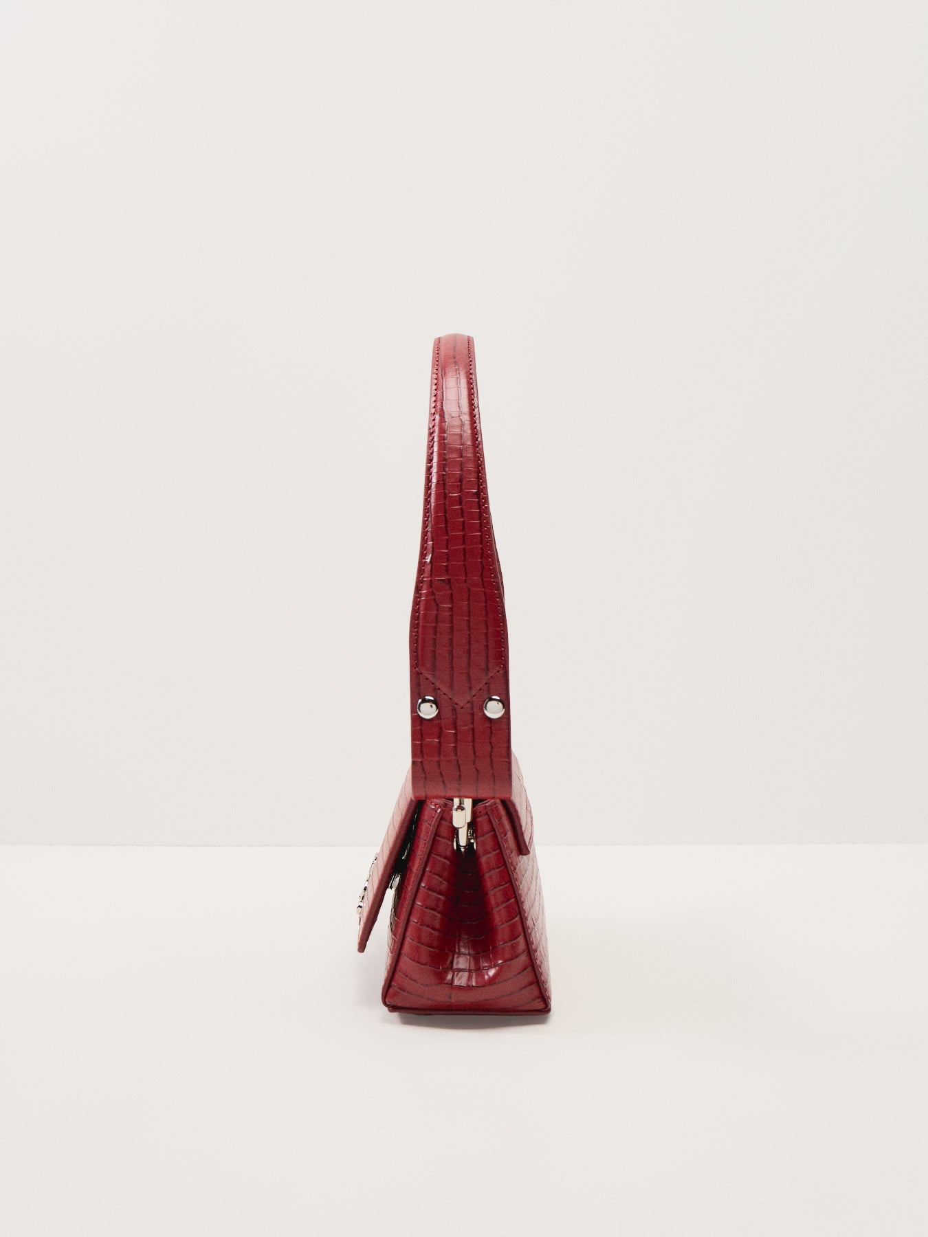 Hazel Mini Croc Embossed Small Handbag Red