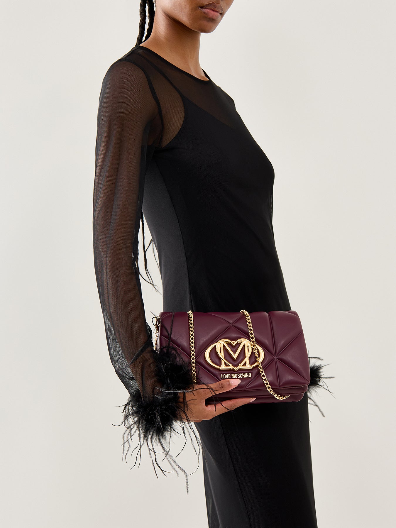 Quilted Chain Crossbody Bag Red