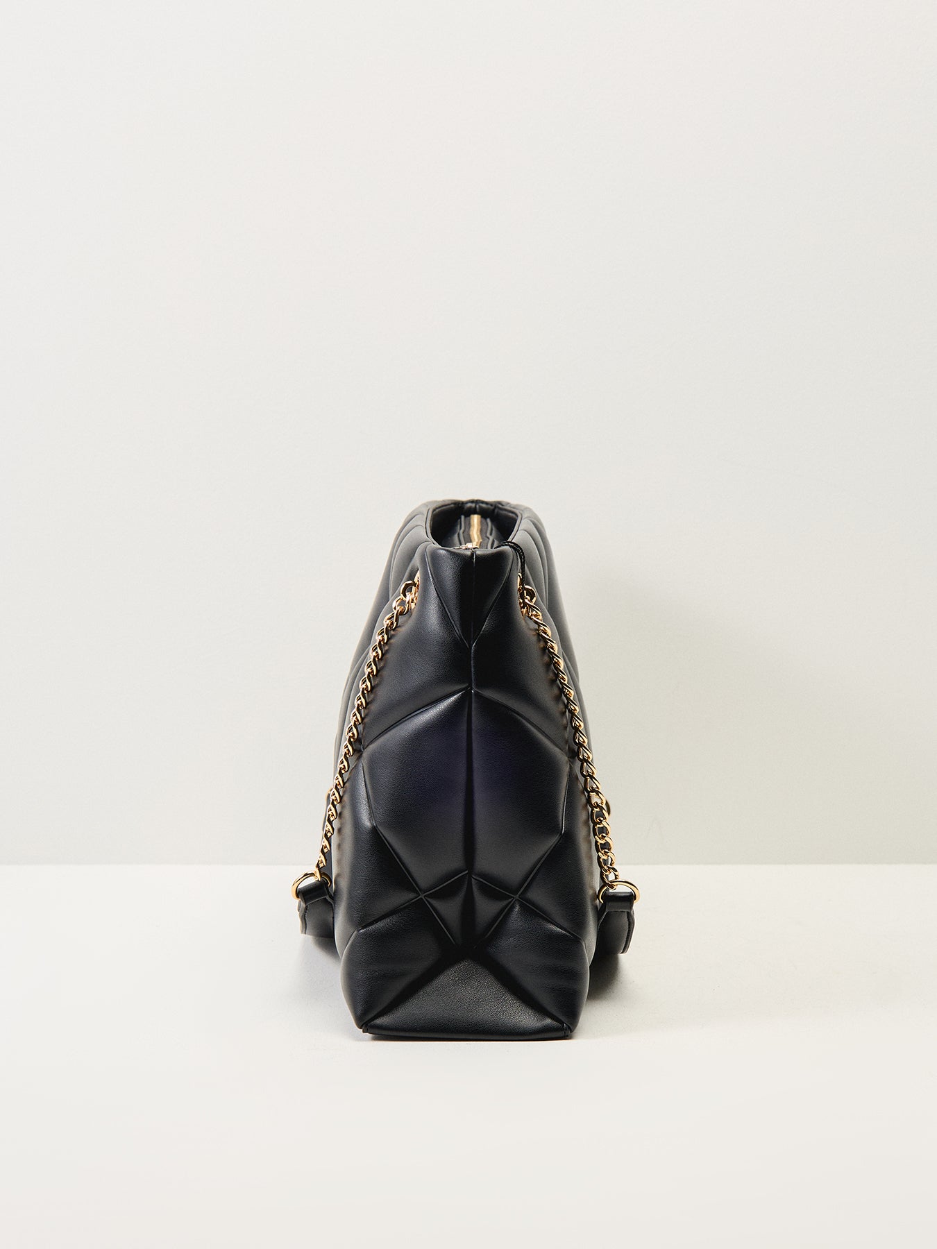 Embossed Quilt Shoulder Tote