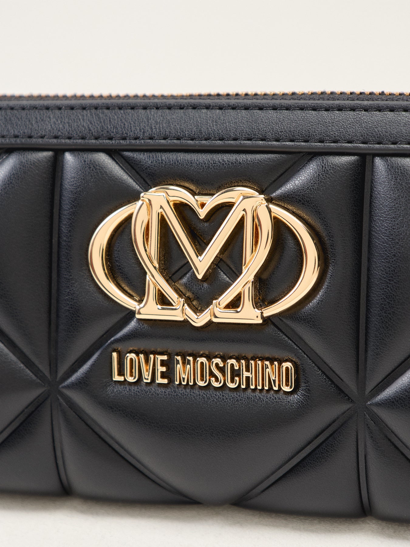 Embossed Quilt Large Zip Around Purse