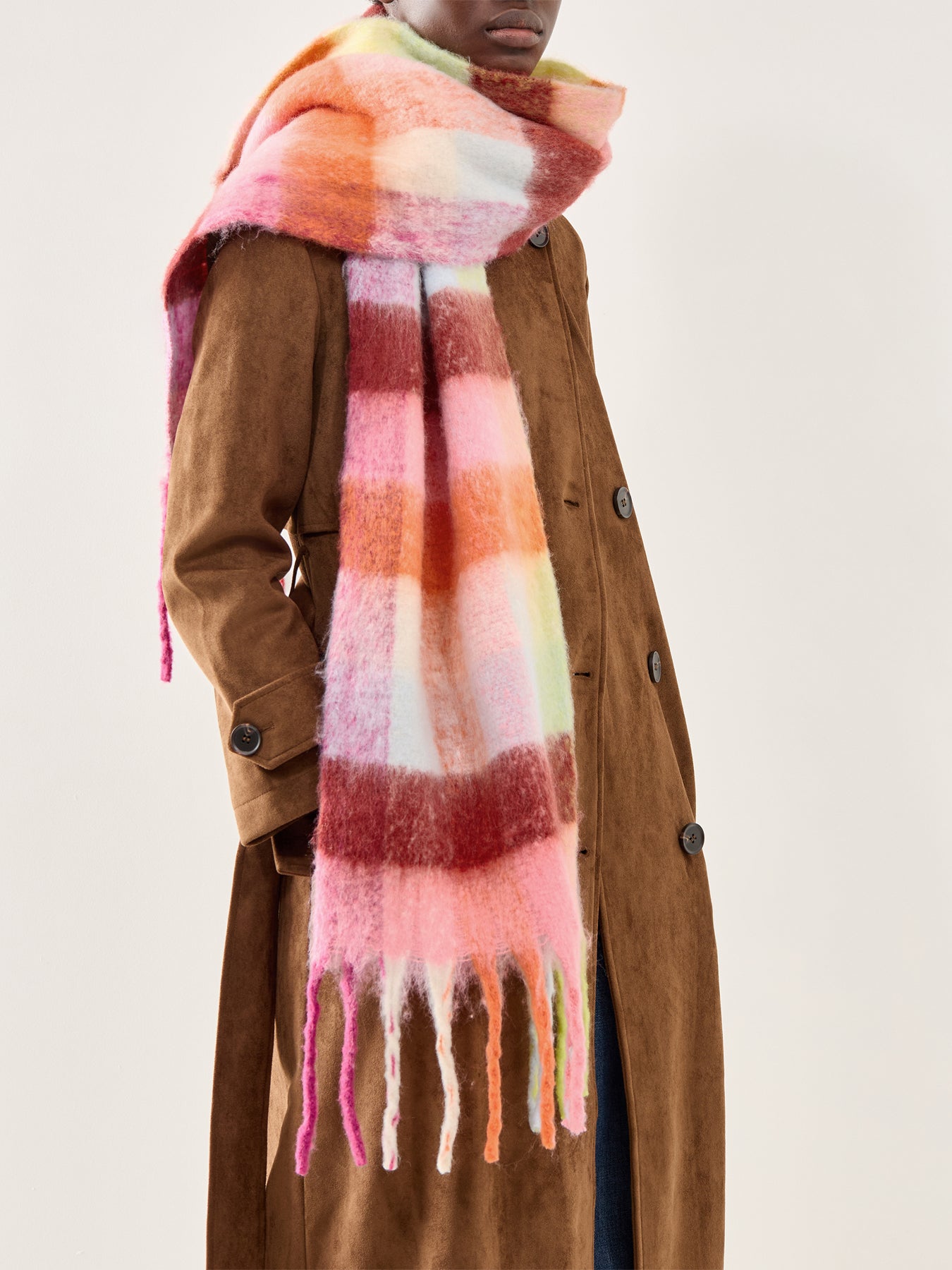 Jikka Check Scarf Orange