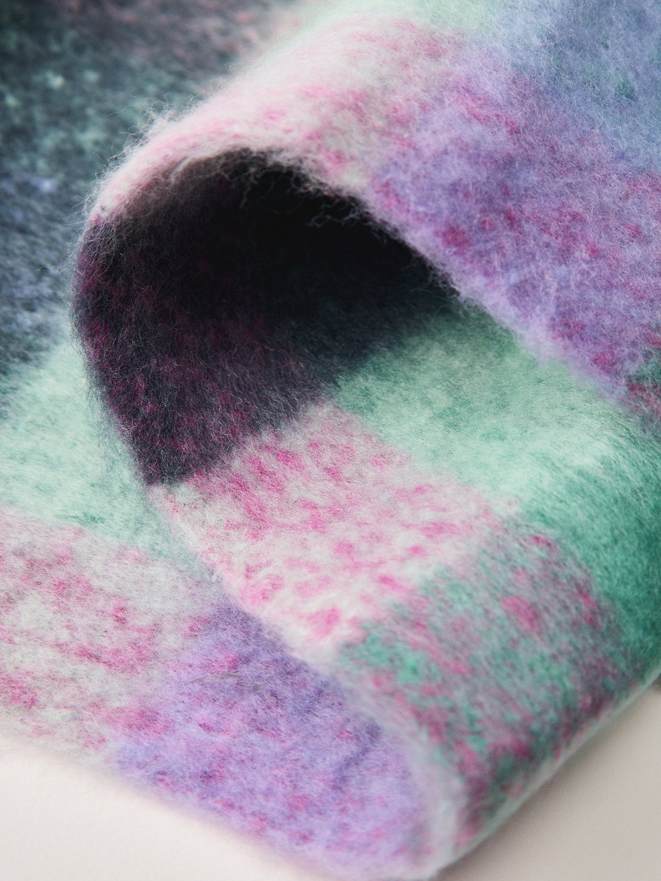 Jikka Check Wool Blend Scarf Green