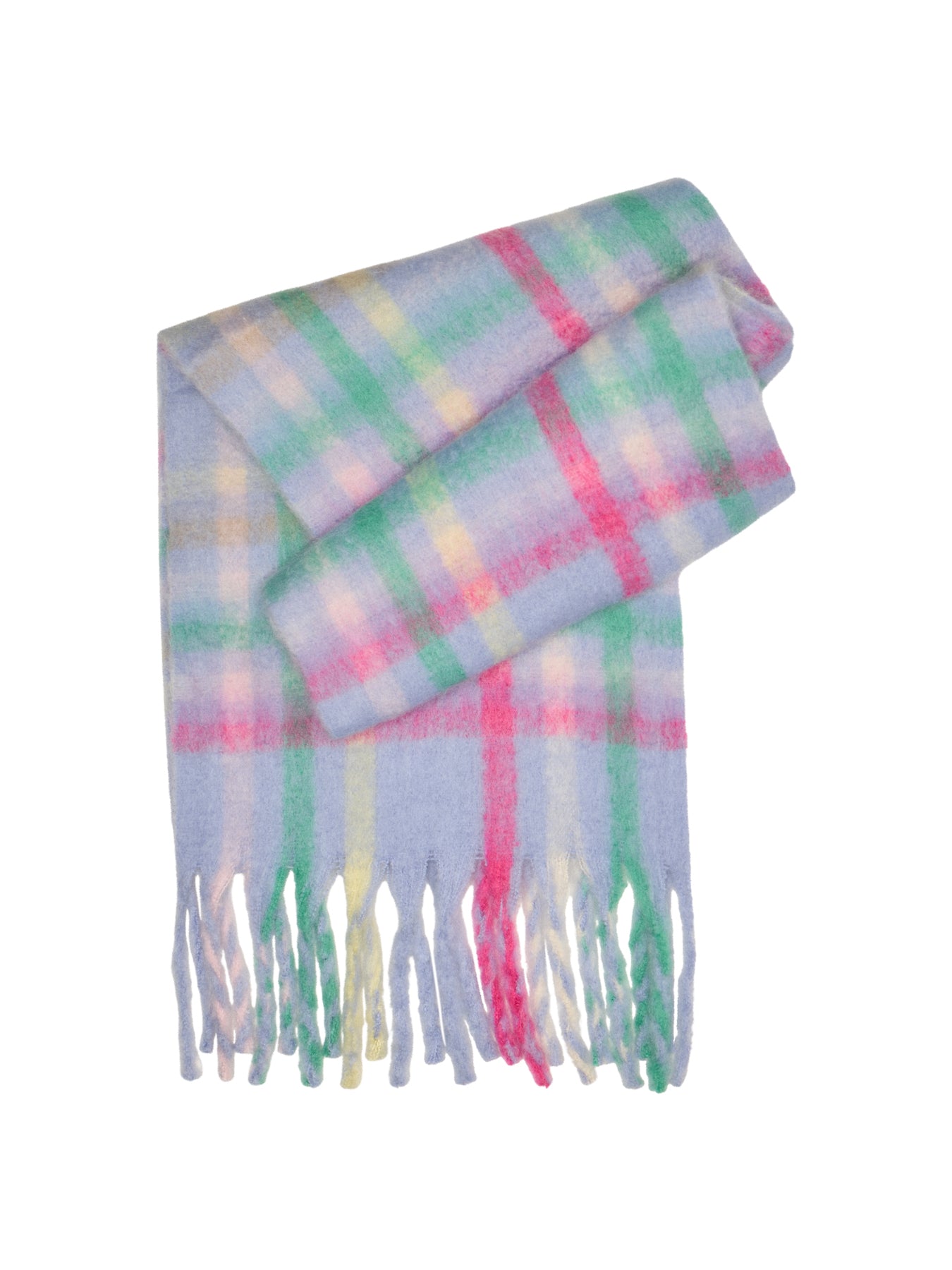 Jill Check Wool Blend Scarf Lilac