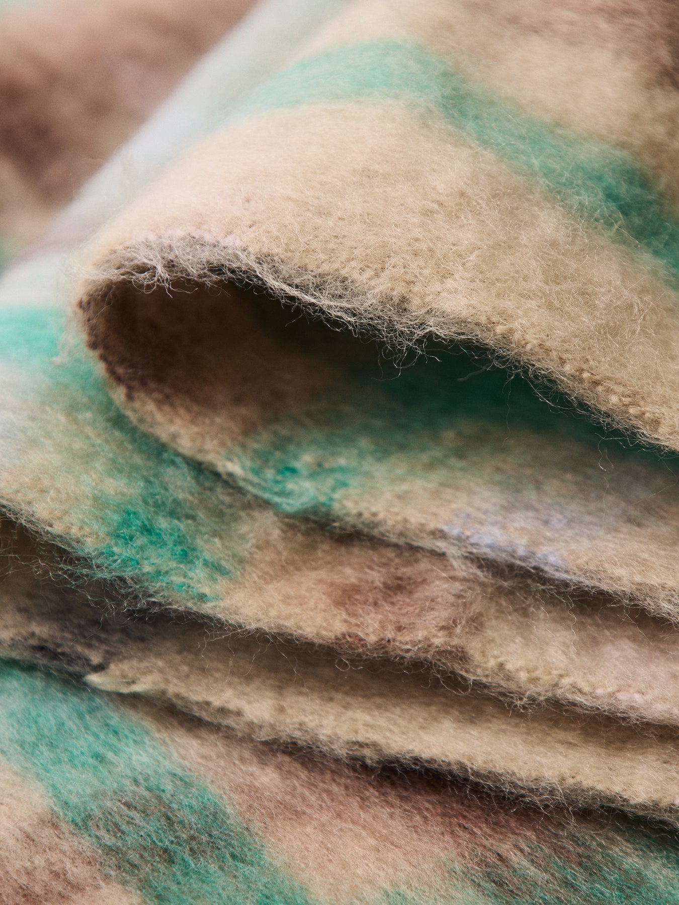 Jill Check Wool Blend Scarf Beige