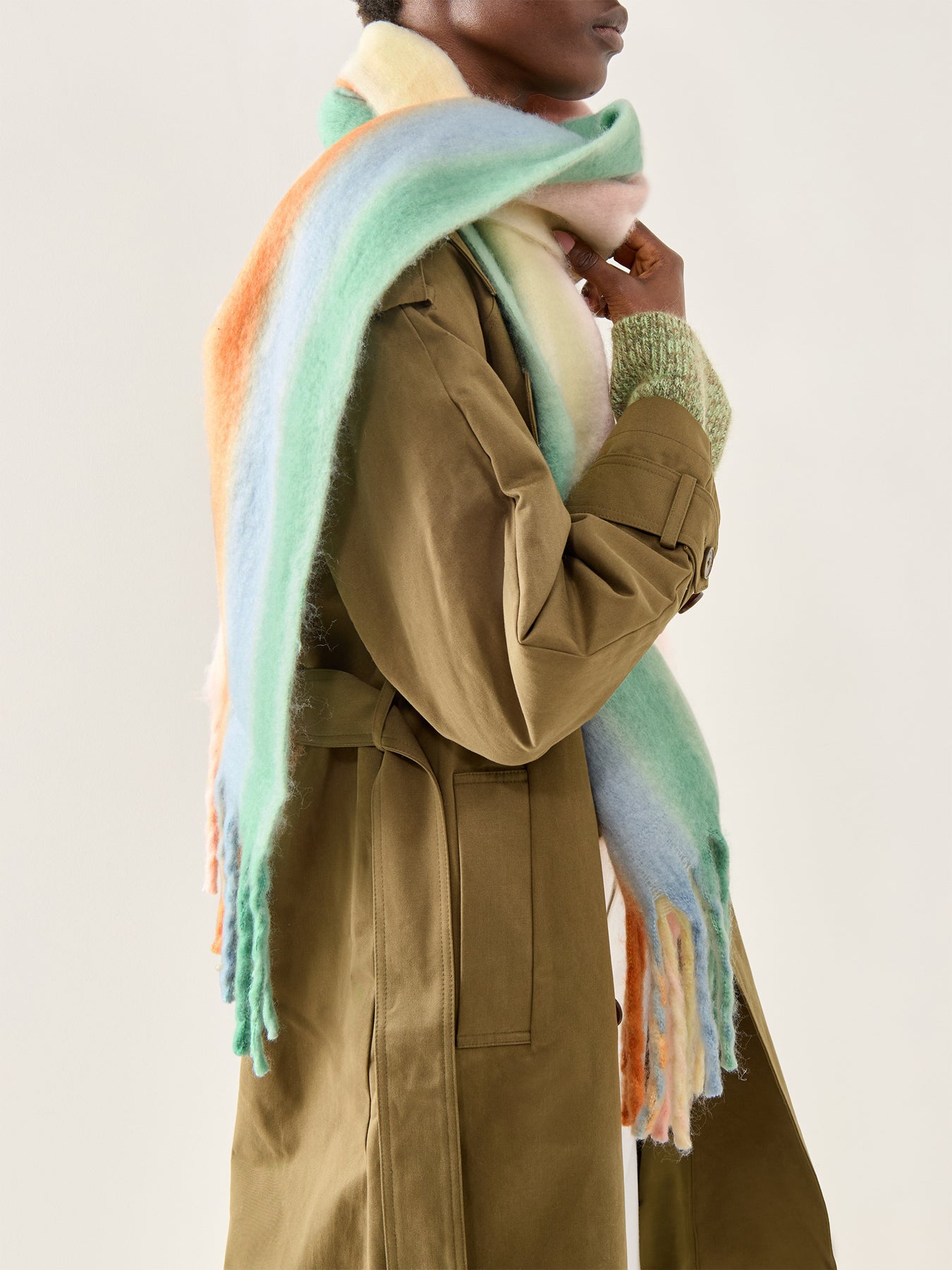 Jose Stripe Scarf Green