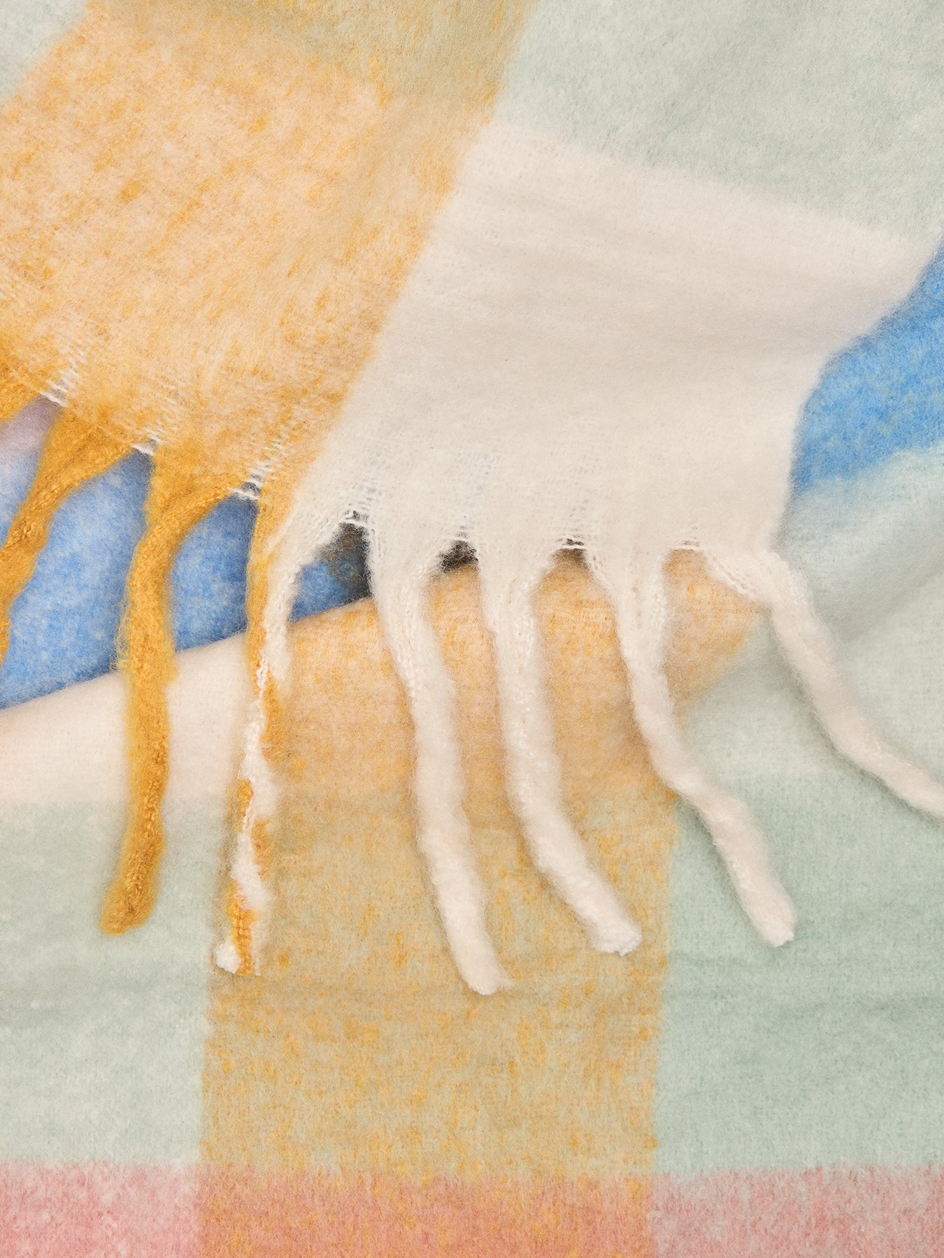 Jory Large Check Wool Blend Scarf Yellow