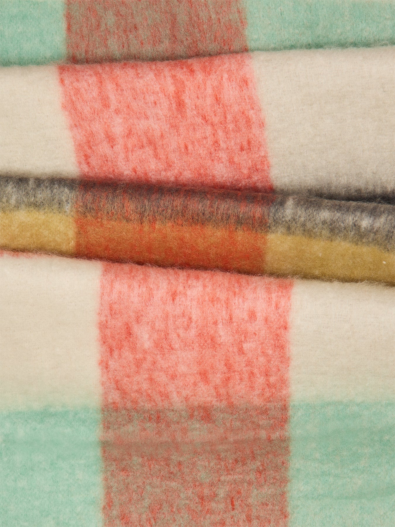 Jory Large Check Wool Blend Scarf Orange