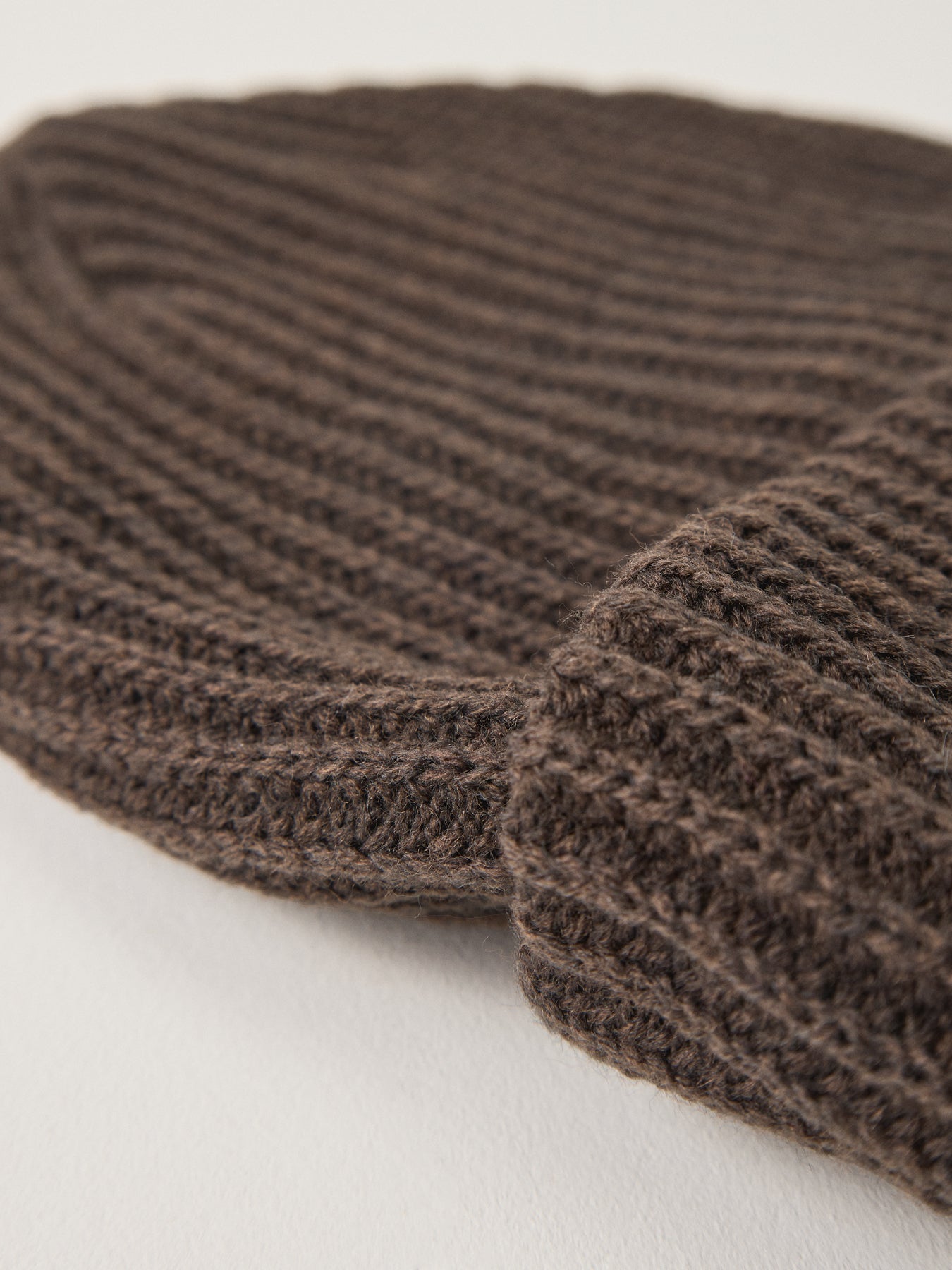 Hexo Ribbed Beanie Hat Brown