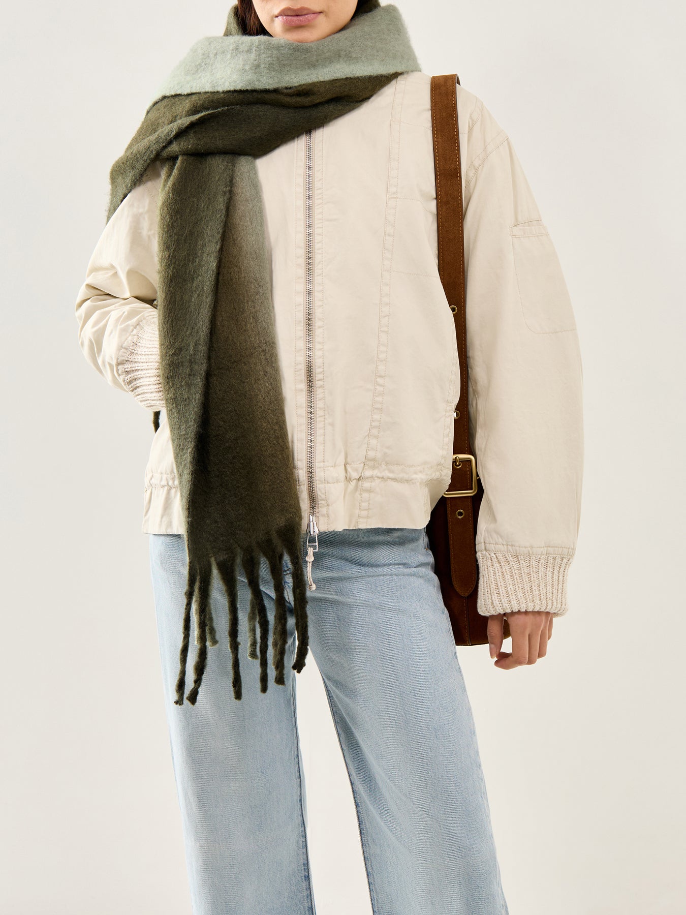 Jocca Stripe Ombre Scarf Khaki