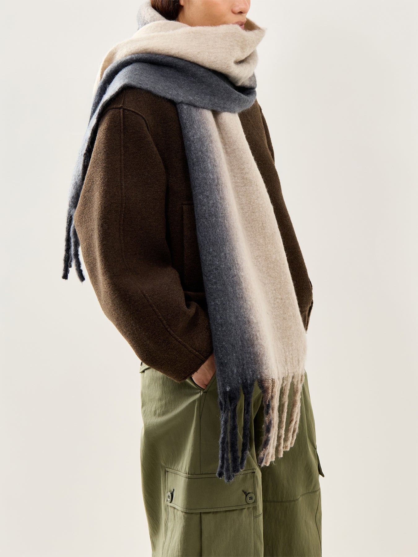 Jocca Stripe Ombre Scarf Beige