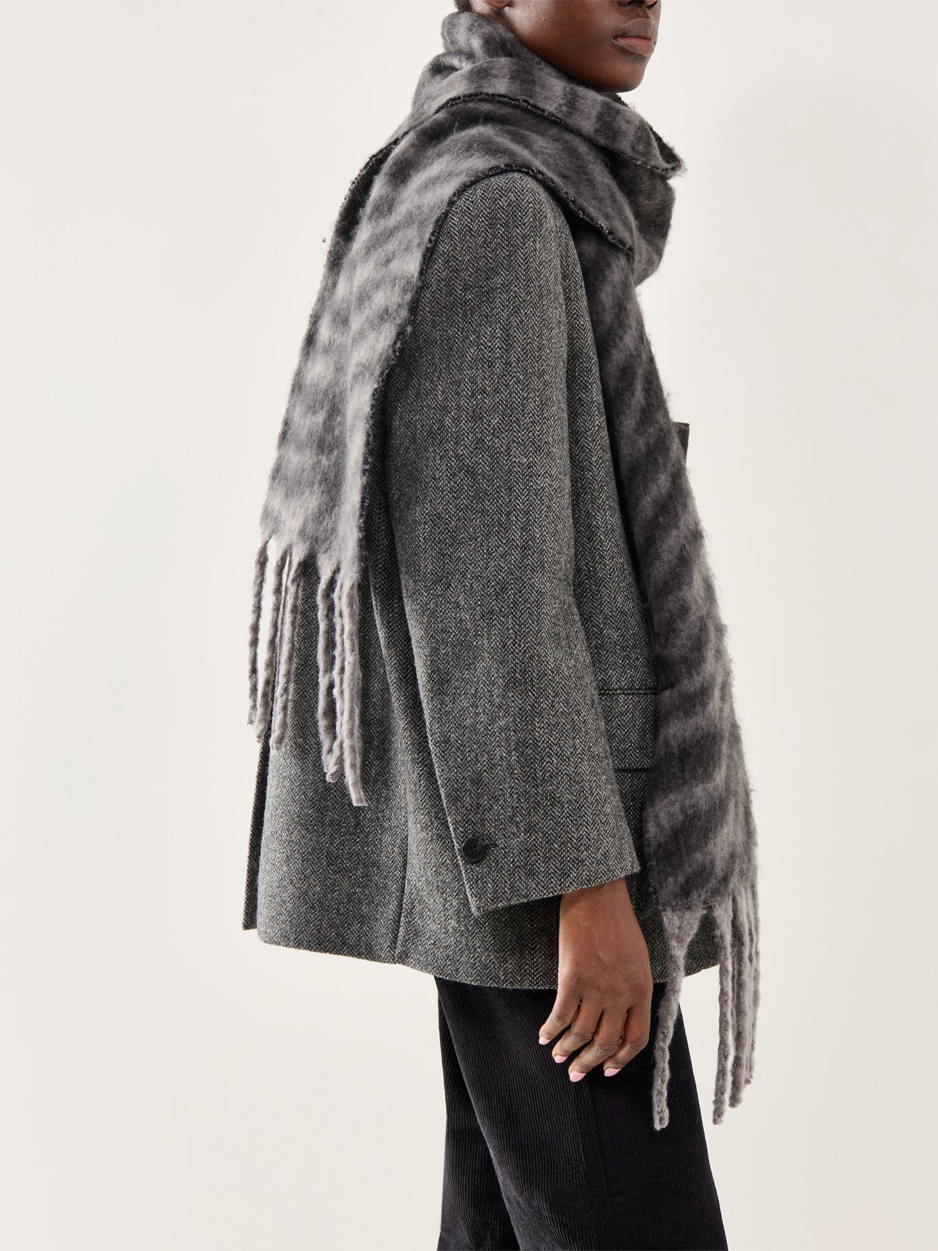 Jordan Zebra Stripe Scarf Grey