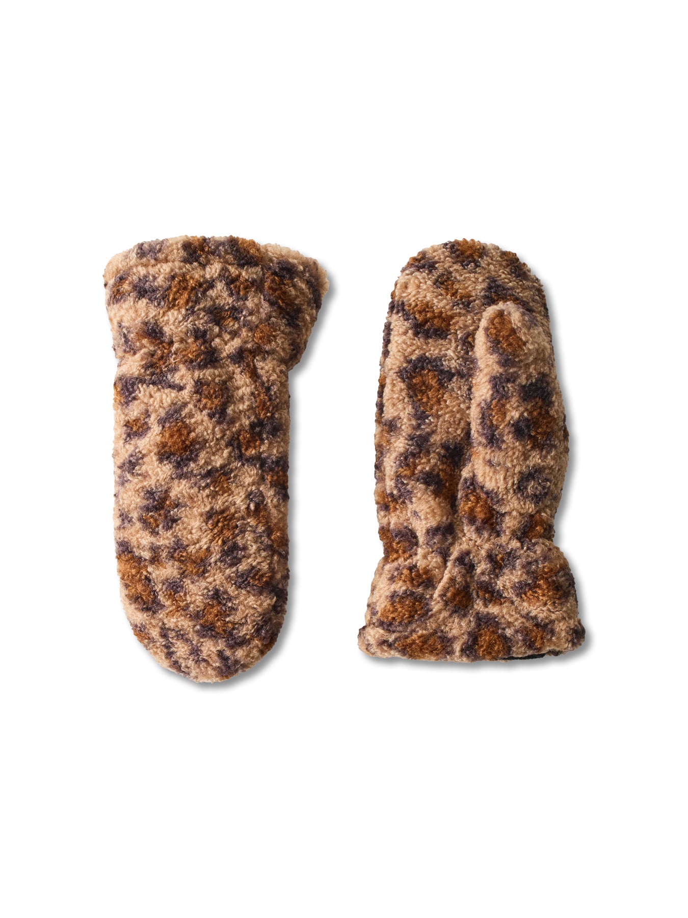 Netty Leopard Mittens Brown