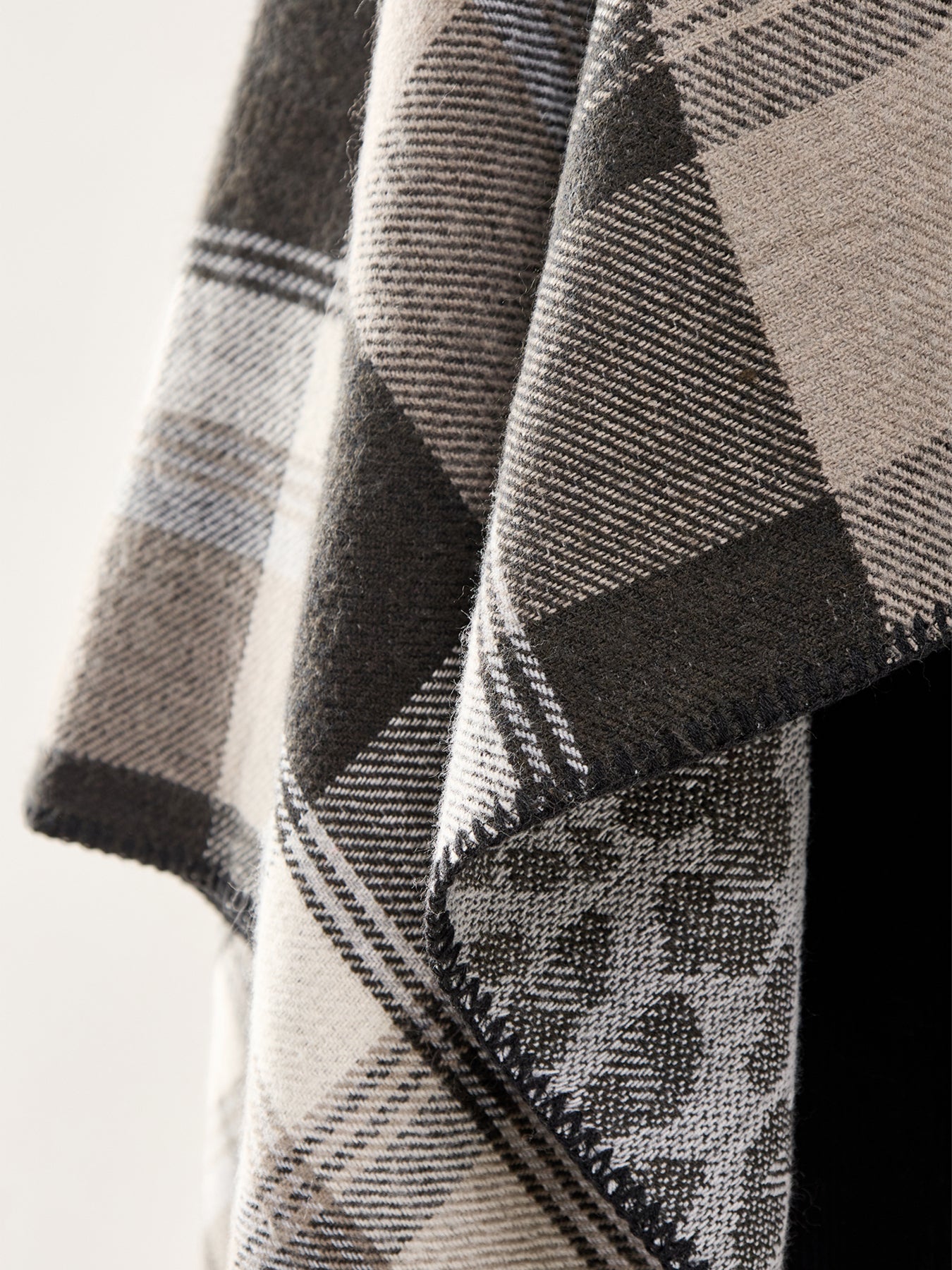 Jalina Reversible Check Poncho Grey