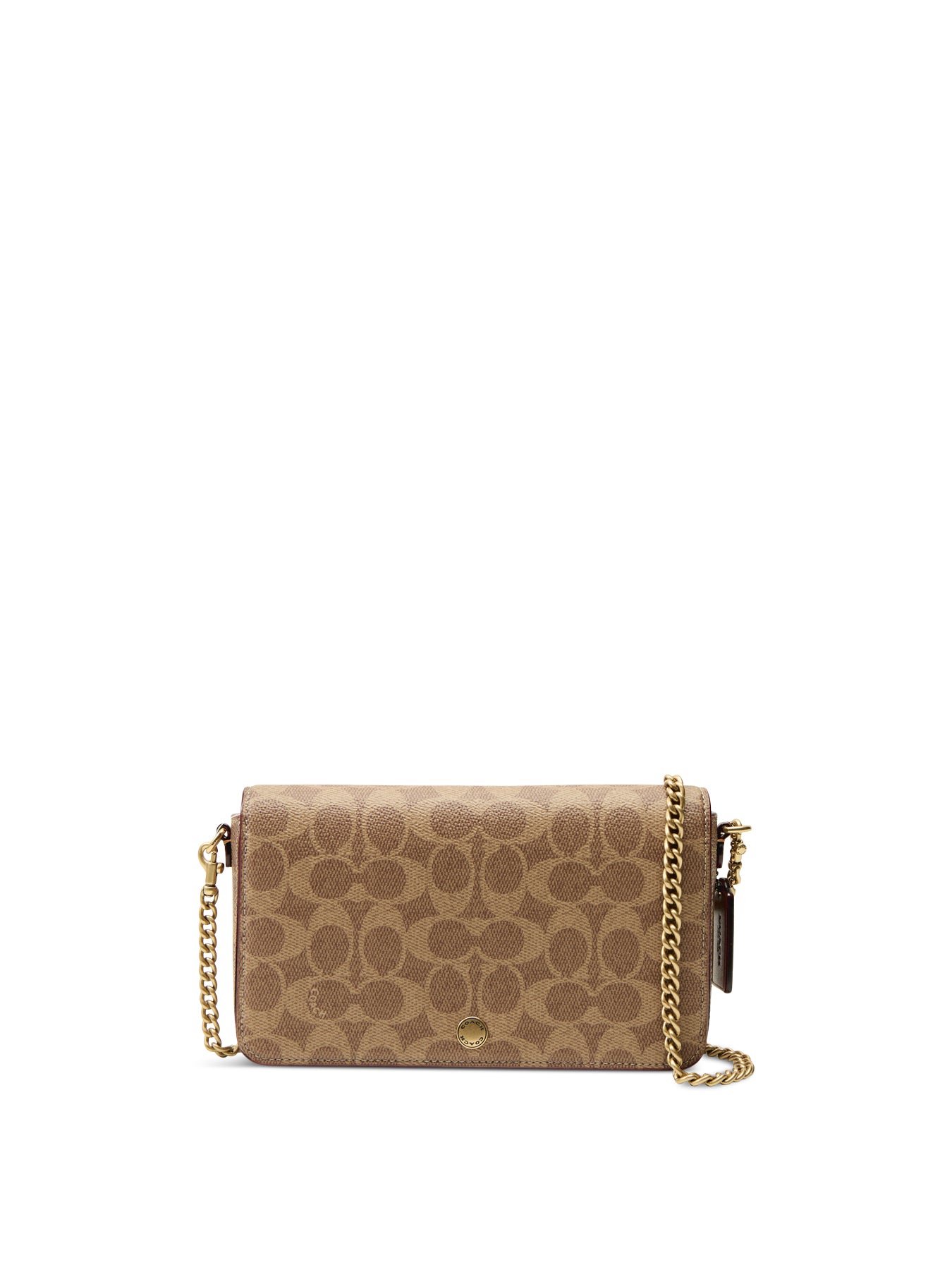 Essential Signature Canvas Crossbody Bag Tan Caramel