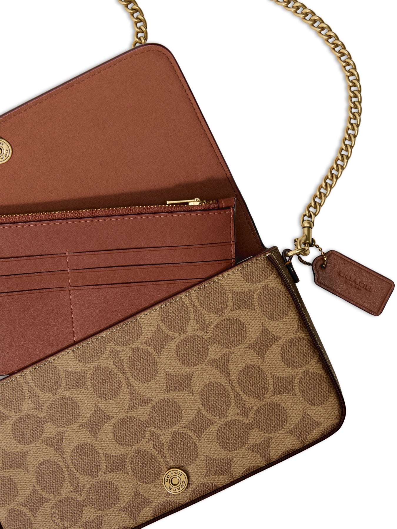 Essential Signature Canvas Crossbody Bag Tan Caramel