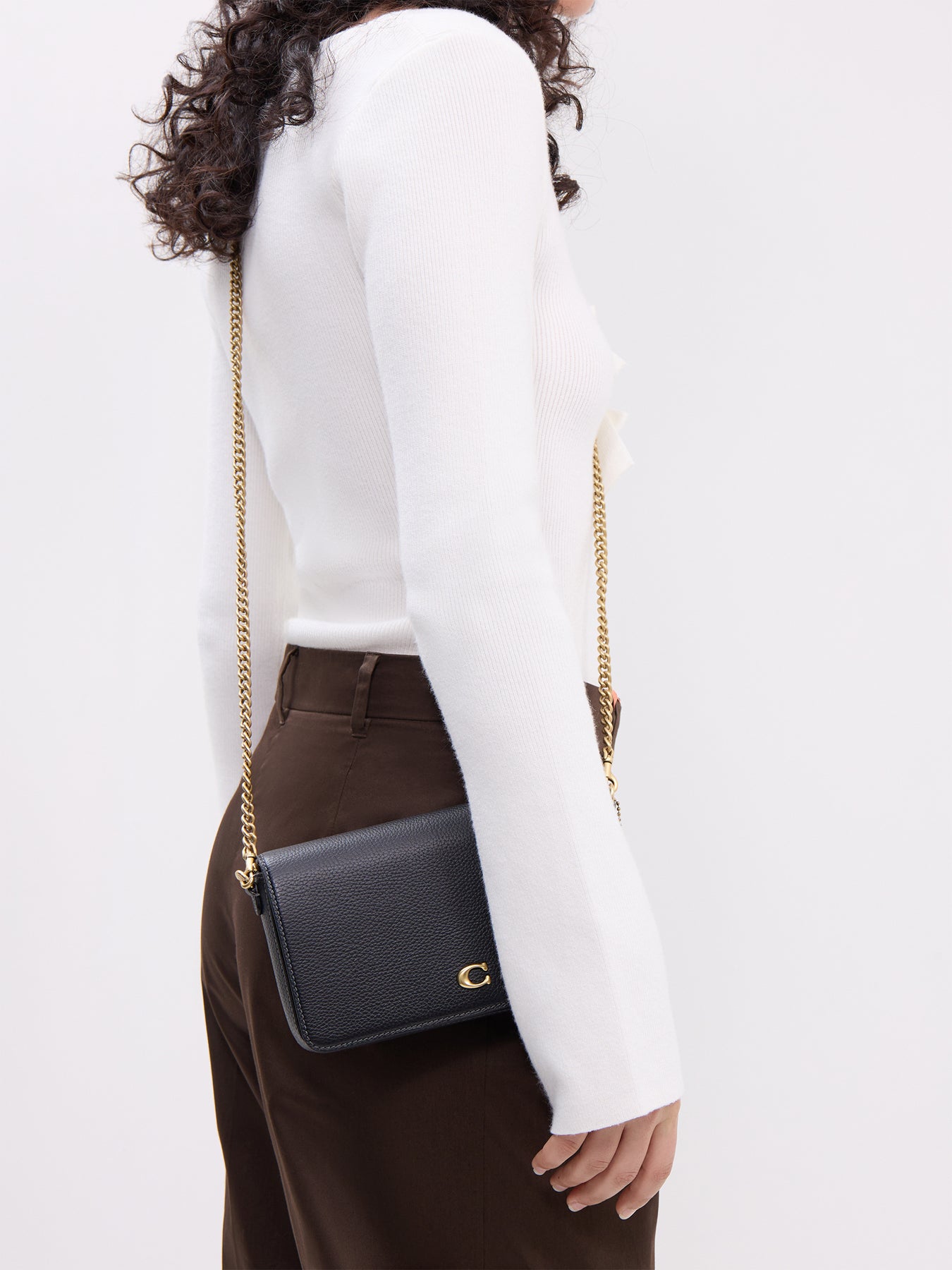 Essential Leather Crossbody Bag Black