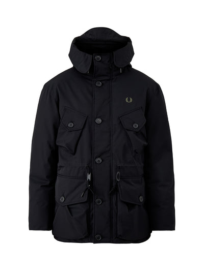 Patch Pocket Puffer Jacket Black