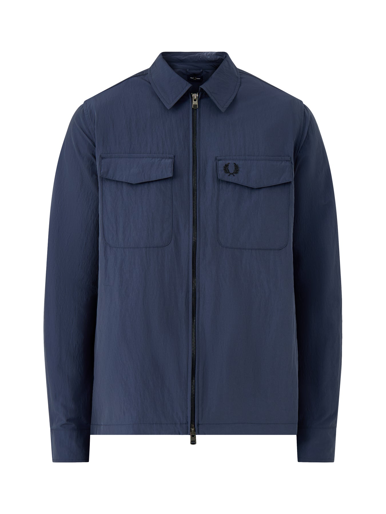 Zip Through Long Sleeves Overshirt Black